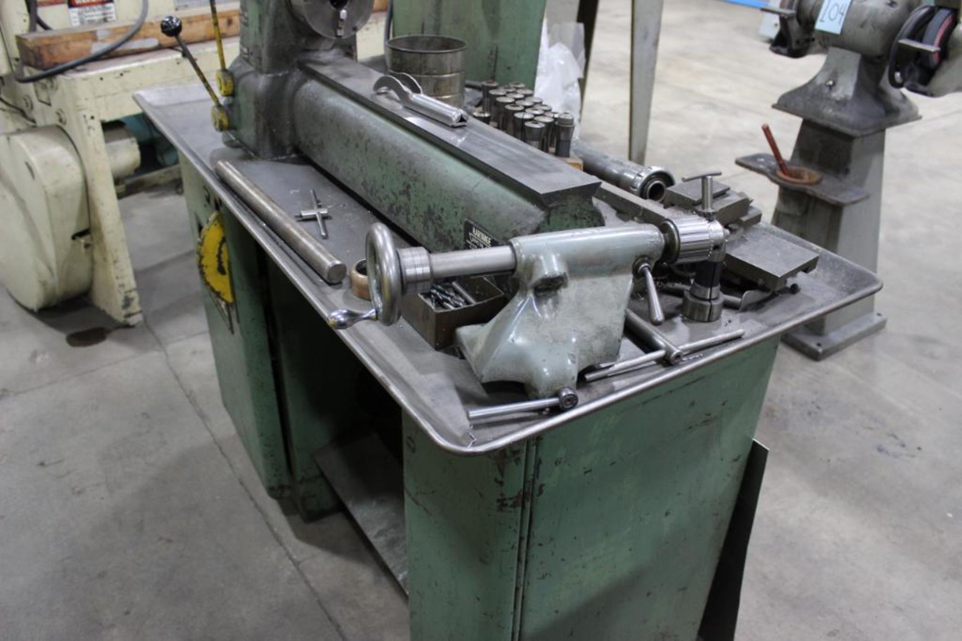 Hardinge Model WE-59 Precision Lathe S/N: V59-991-1, Cabinet Base, Swivel Compound, 2-HP motor Drive - Image 2 of 9