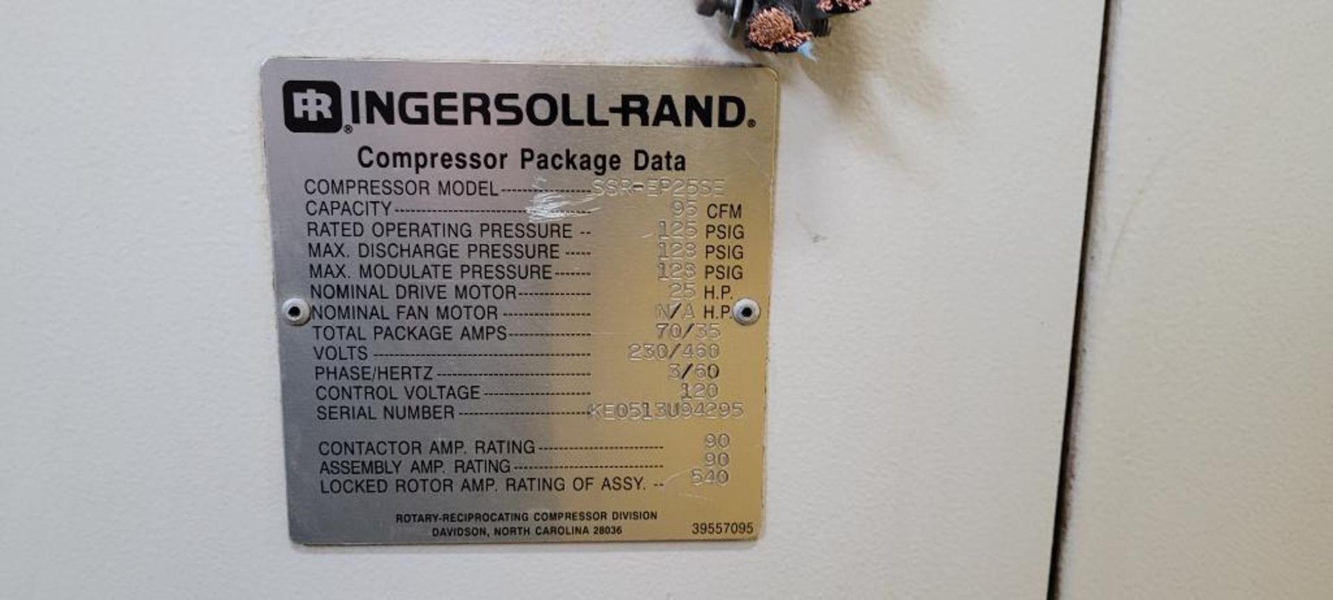 Ingersoll-Rand 25-HP Model SSR-EP25SE Screw-Type Enclosed Air Compressor - Image 4 of 6