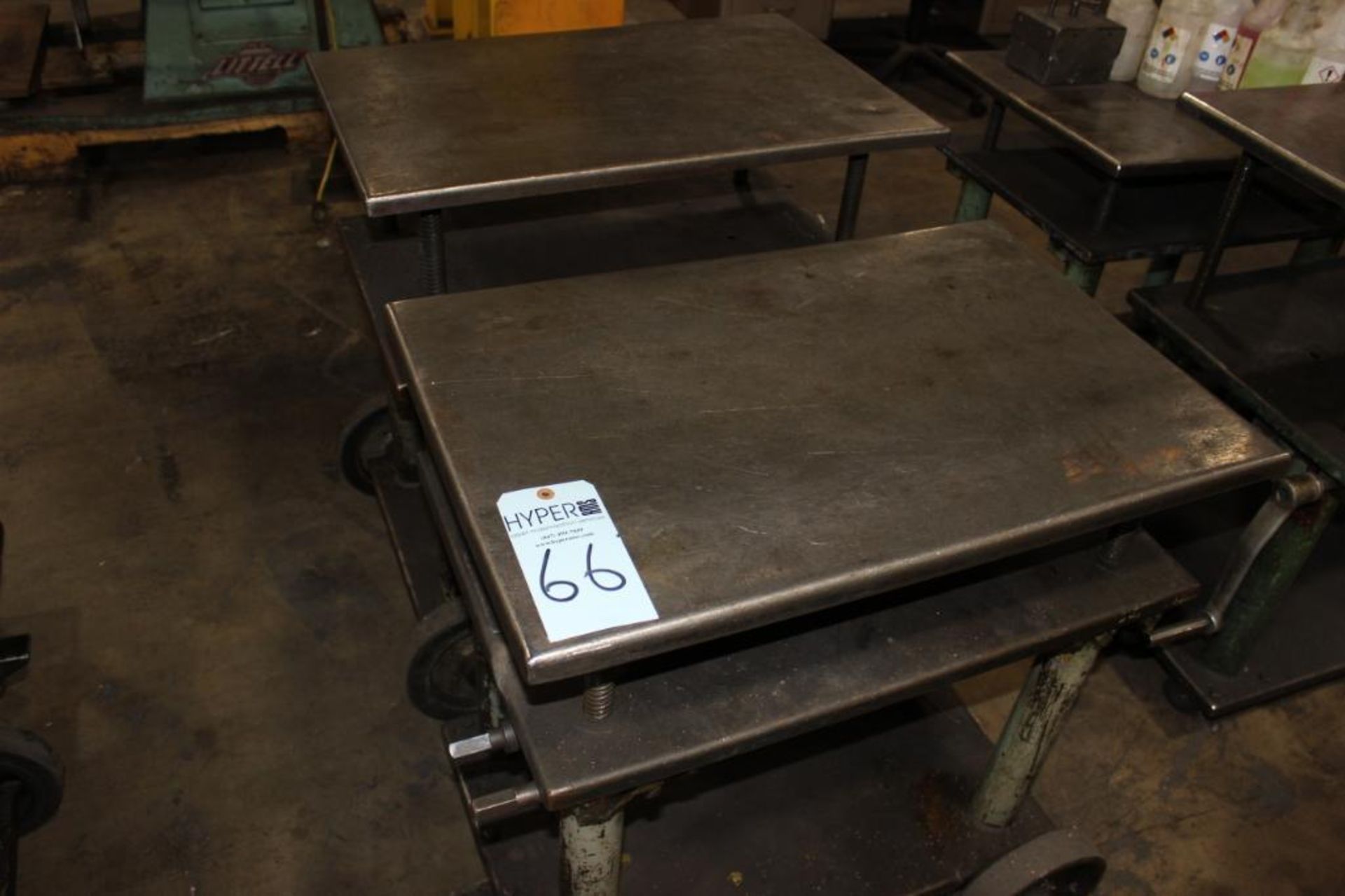 Lot Portable Heavy-Duty Steel Die Carts c/o: (2)- 19"x 29" Elevating Tops