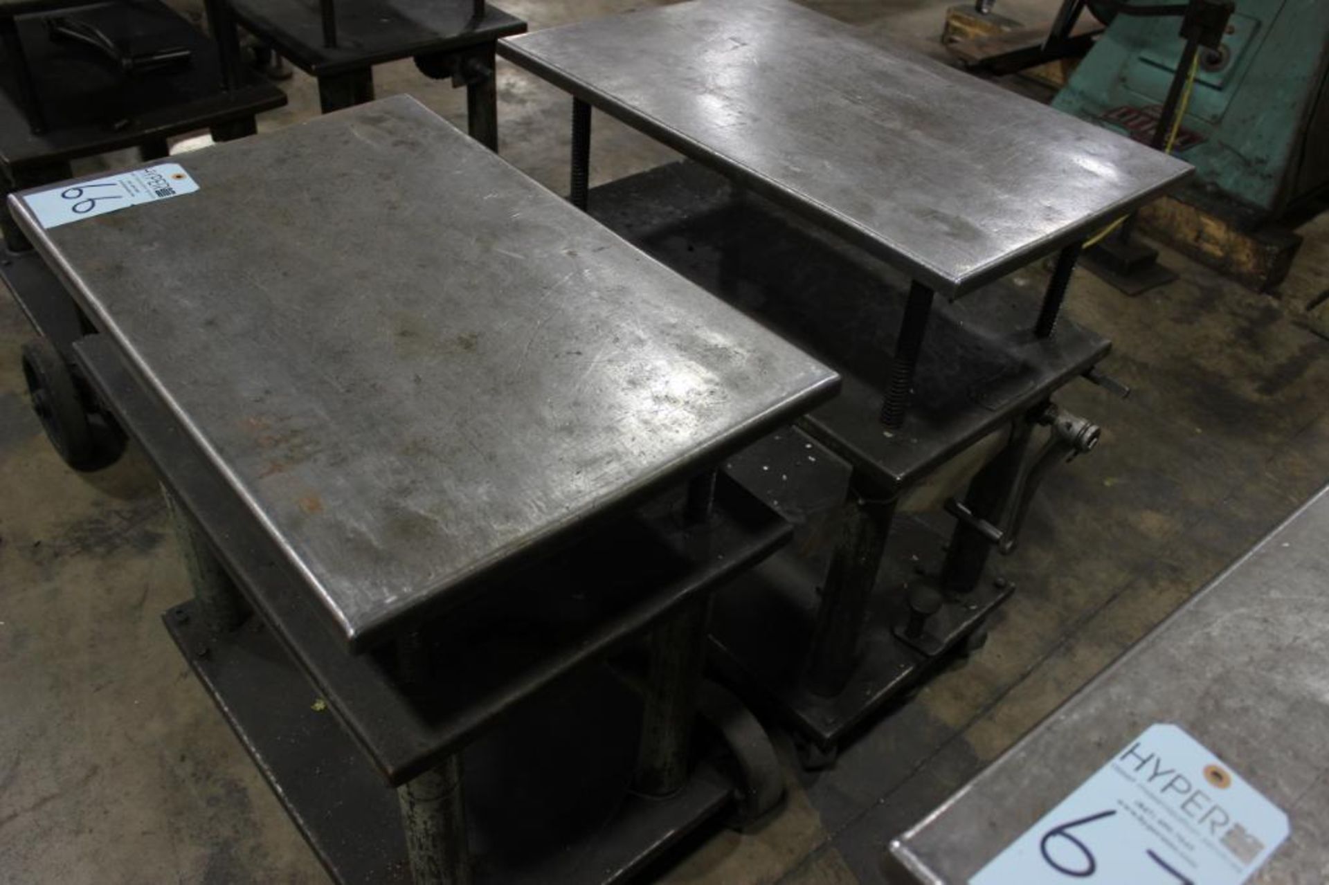 Lot Portable Heavy-Duty Steel Die Carts c/o: (2)- 19"x 29" Elevating Tops - Image 3 of 3