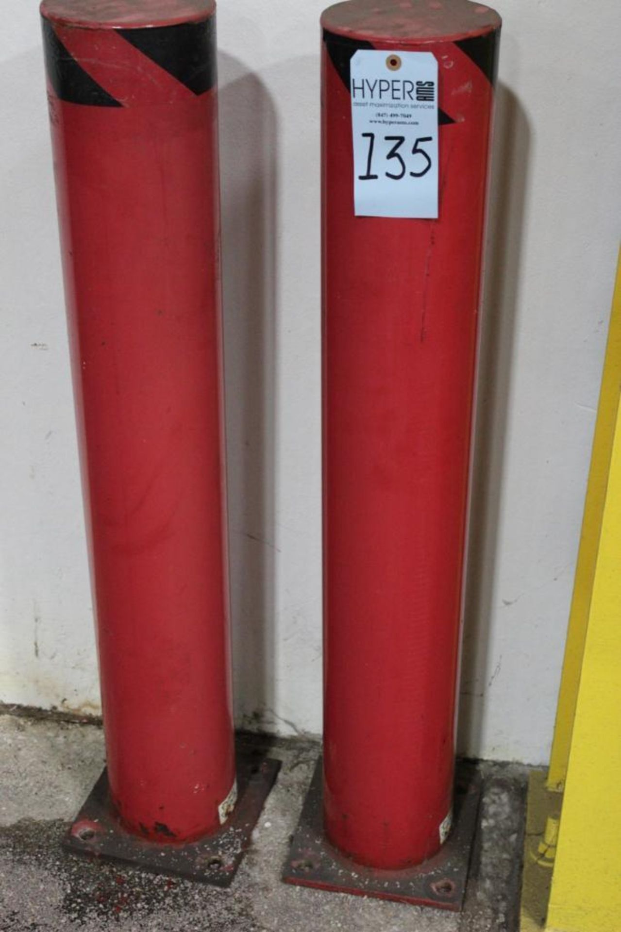 Lot c/o: (2) Assorted 6.5"-Dia. x 3'6"-Tall Safety Poles