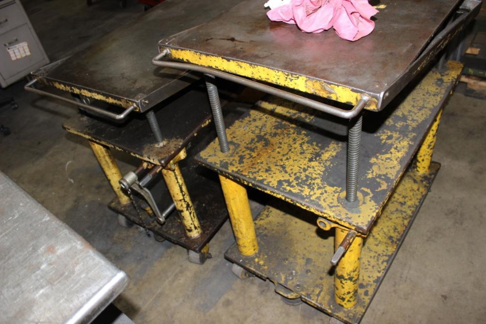 Lot Portable Heavy-Duty Steel Die Carts c/o: (2)- 21"x 33" Elevating Tops - Image 2 of 2