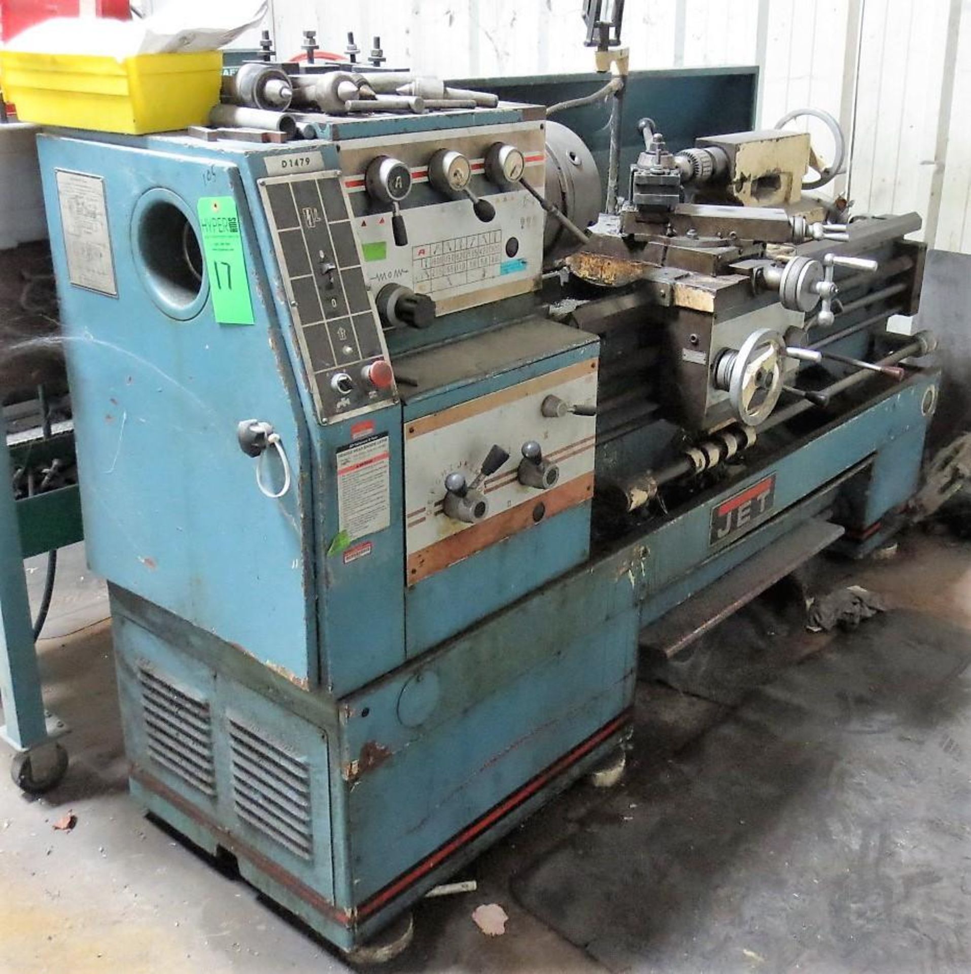 Jet Lathe, Gap Bed, 3 1/4" Hole, 16" Swing, 60" Bed, 3 Jaw Chuck, S/N 96-81-765CG With Aloris Tool P