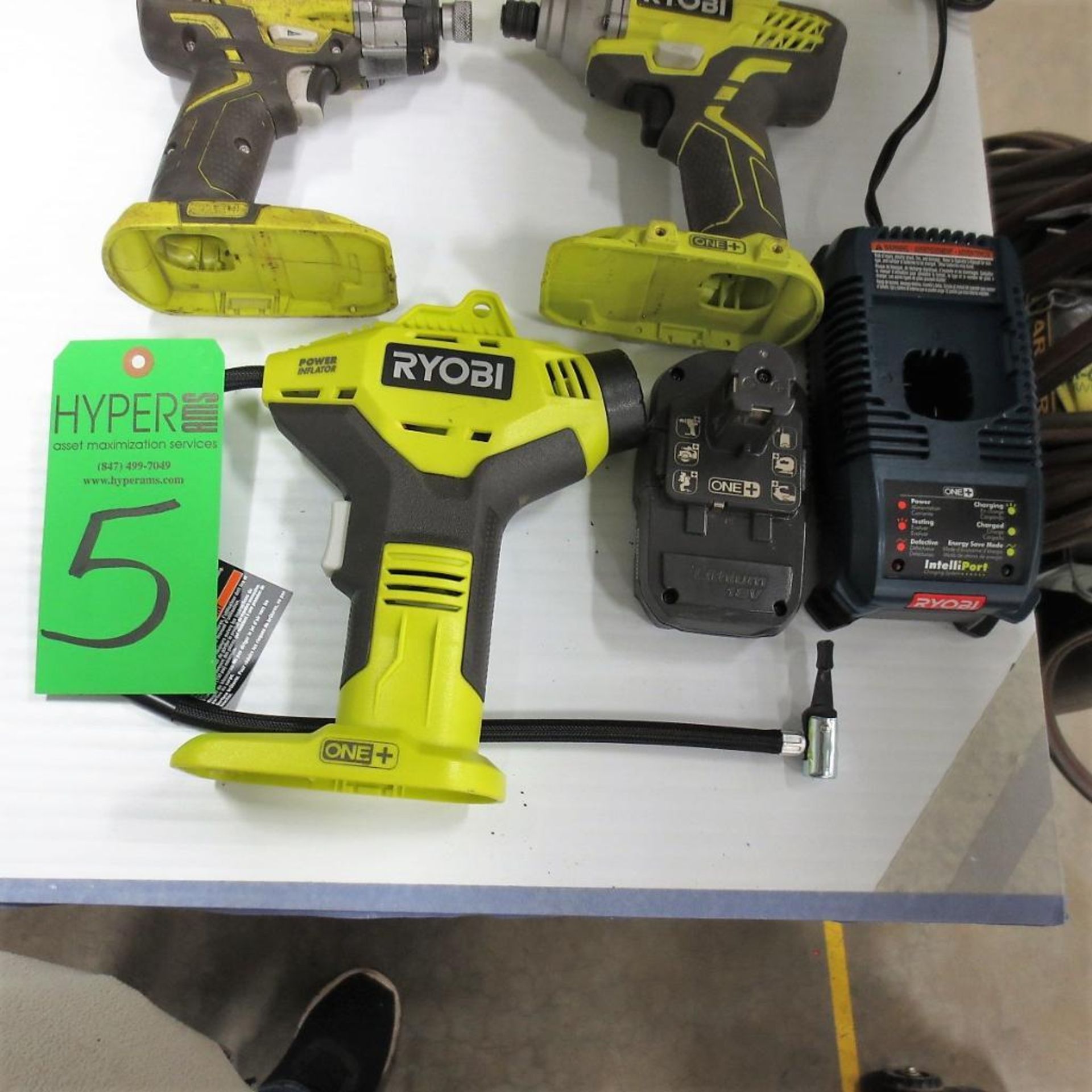 Lot Assorted Ryobi Cordless Power Tools c/o: (2) Ryobi 18V Impact, Ryobi 18V Drain Auger, Ryobi 18V - Image 2 of 4