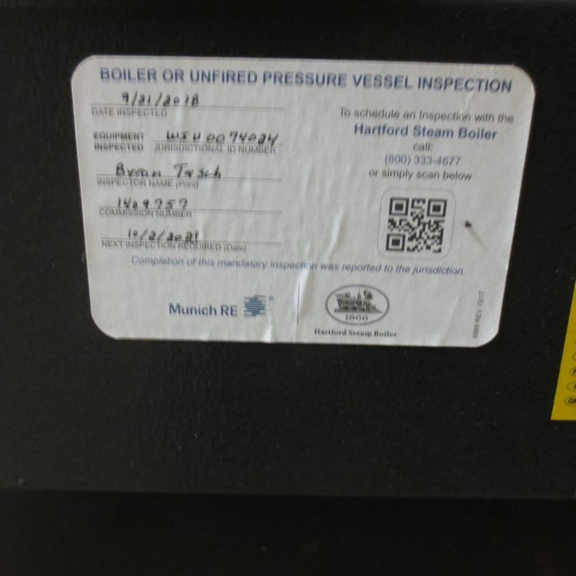 Chicago Pneumatic Air Compressor Model QRS 10, Year 2011, 15258 HR, 460V, 3 PH, 10HP, S/N CA1511787 - Image 5 of 8