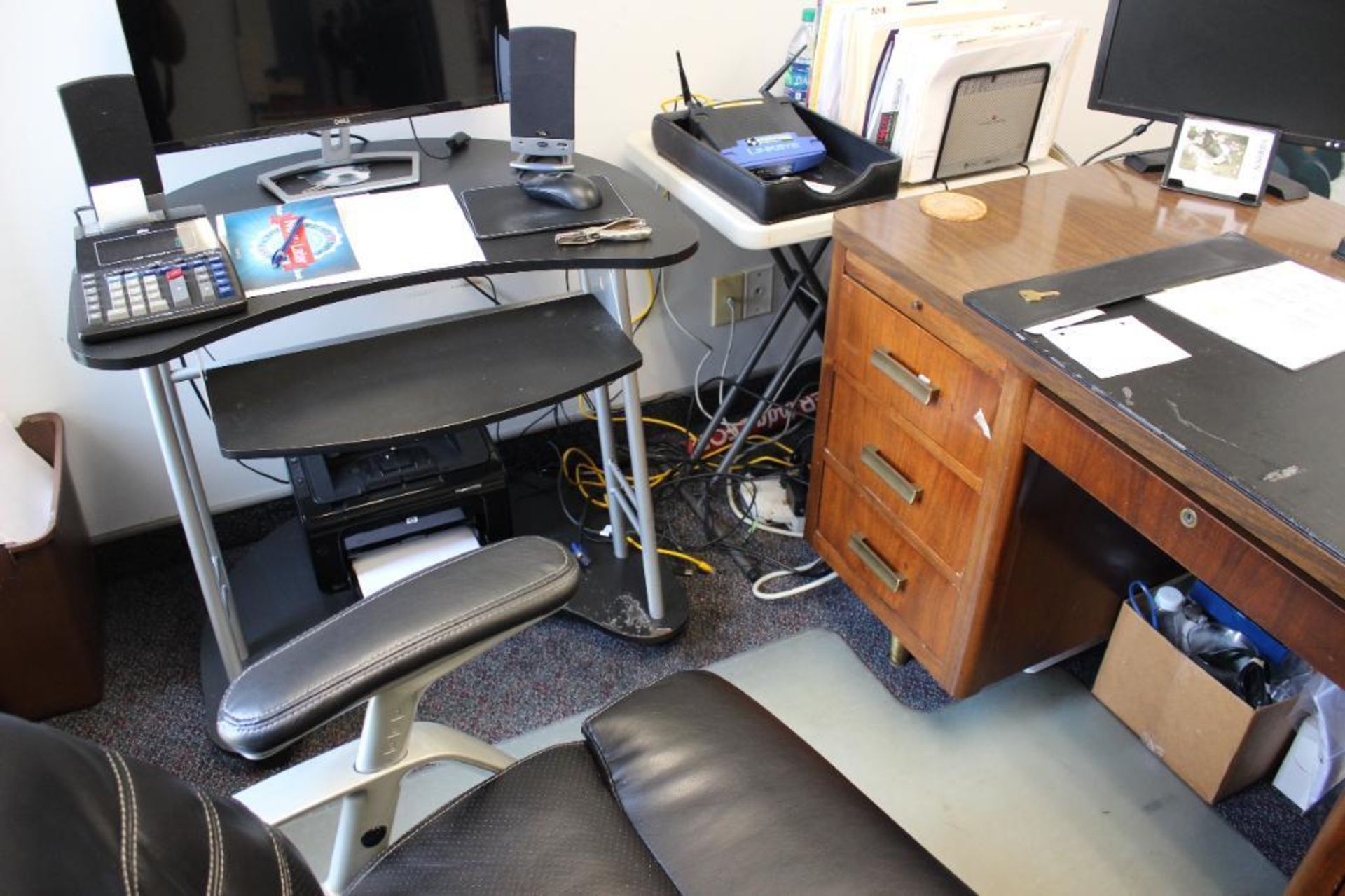 2 offices includes 3 desks, 6 chairs, 2- 4 drawer file cabinets & Dell monitors - Image 2 of 10