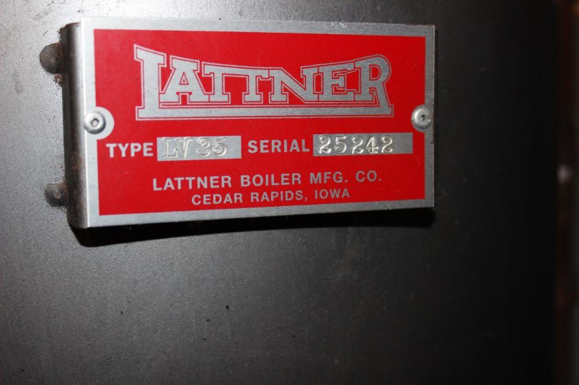 Lattner pressure boiler s/n 78532 rated steam 120#, 40HP, yr built 1992 - Image 7 of 7
