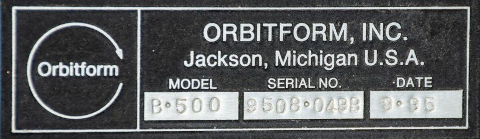 OrbitForm Radial Riveting Machine Mdl. B500 s/n 9508-0498 On Stand - Image 2 of 2