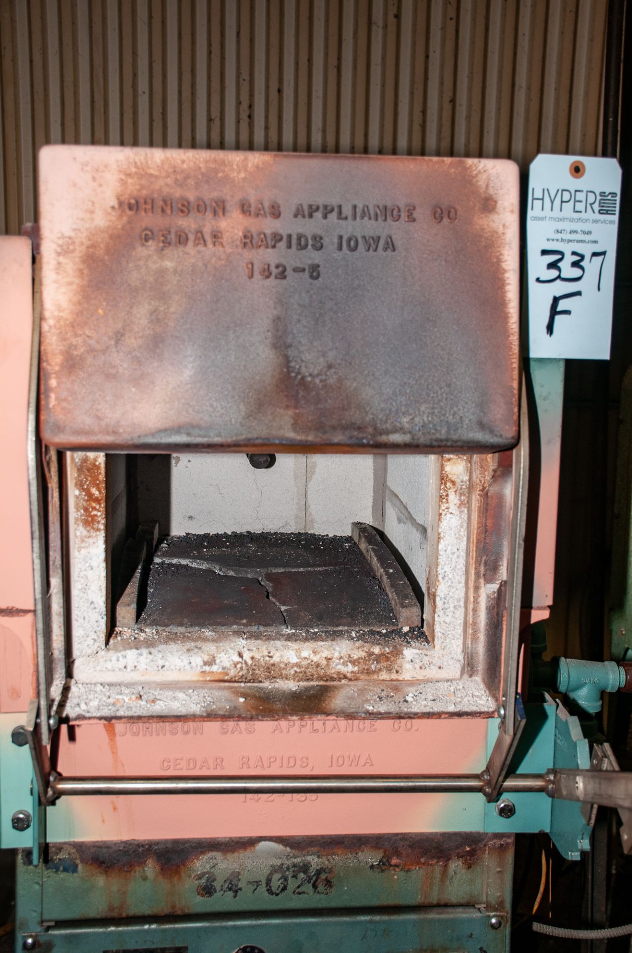 Johnson Gas Appliance Co.Heat Treat Furnace No. 142F, s/n 062015, Approx. 11" x 7" Opening 19" Deep, - Image 3 of 3