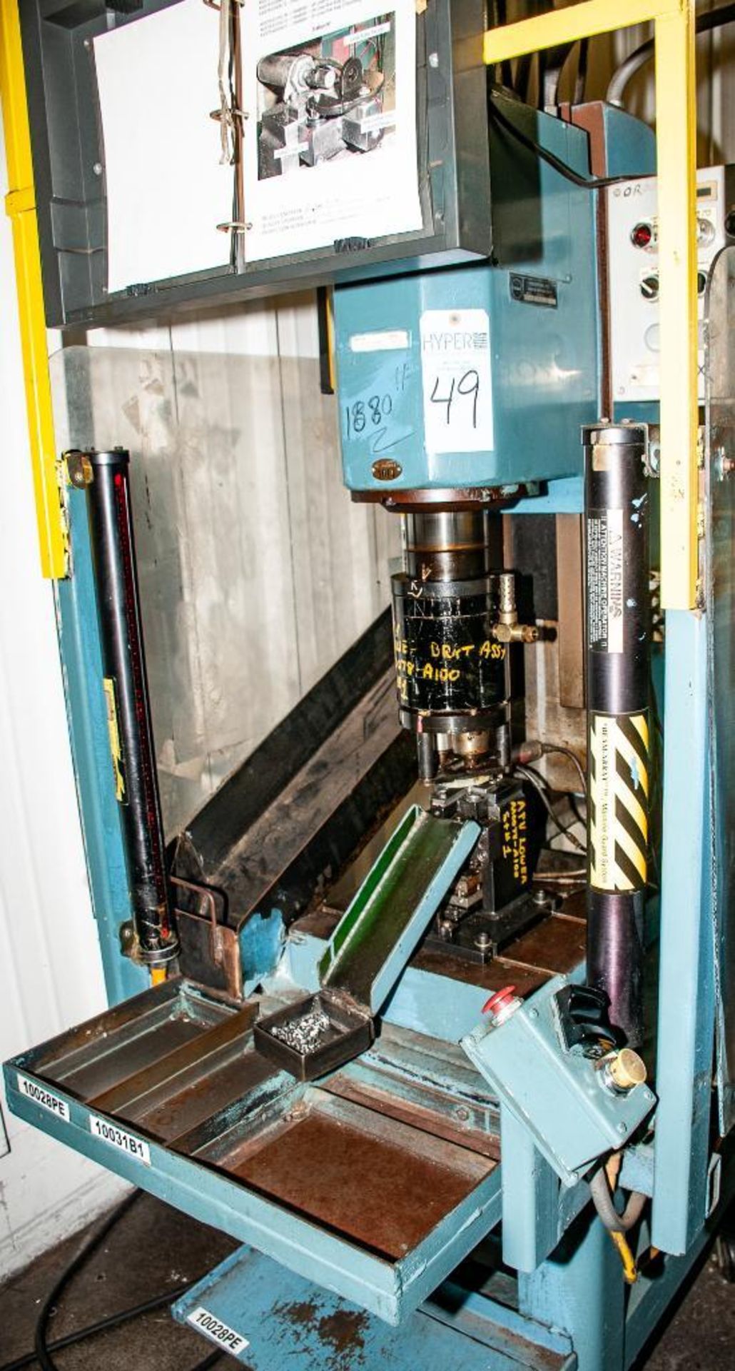 OrbitForm Radial Riveting Machine Mdl. B750 s/n 9506-887A On Stand w/ Banner Light Curtain