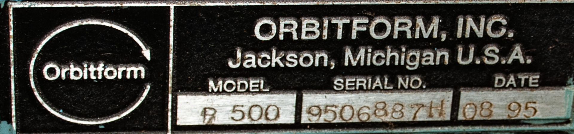 OrbitForm Radial Riveting Machine Mdl. B500 s/n 9506887H On Stand w/ Banner Light Curtain - Image 2 of 2