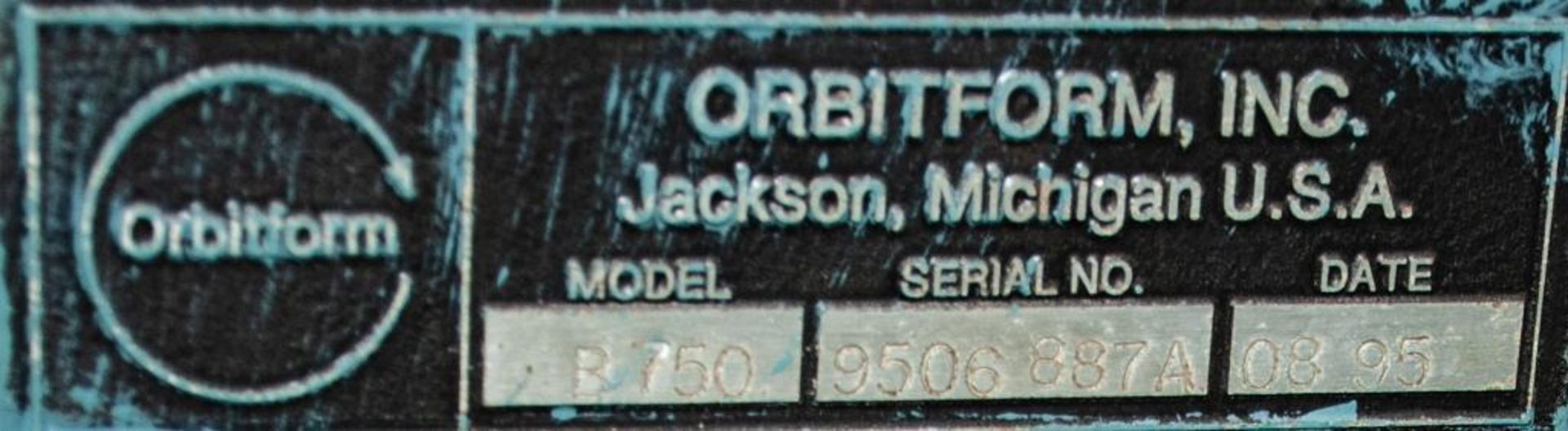 OrbitForm Radial Riveting Machine Mdl. B750 s/n 9506-887A On Stand w/ Banner Light Curtain - Image 2 of 3