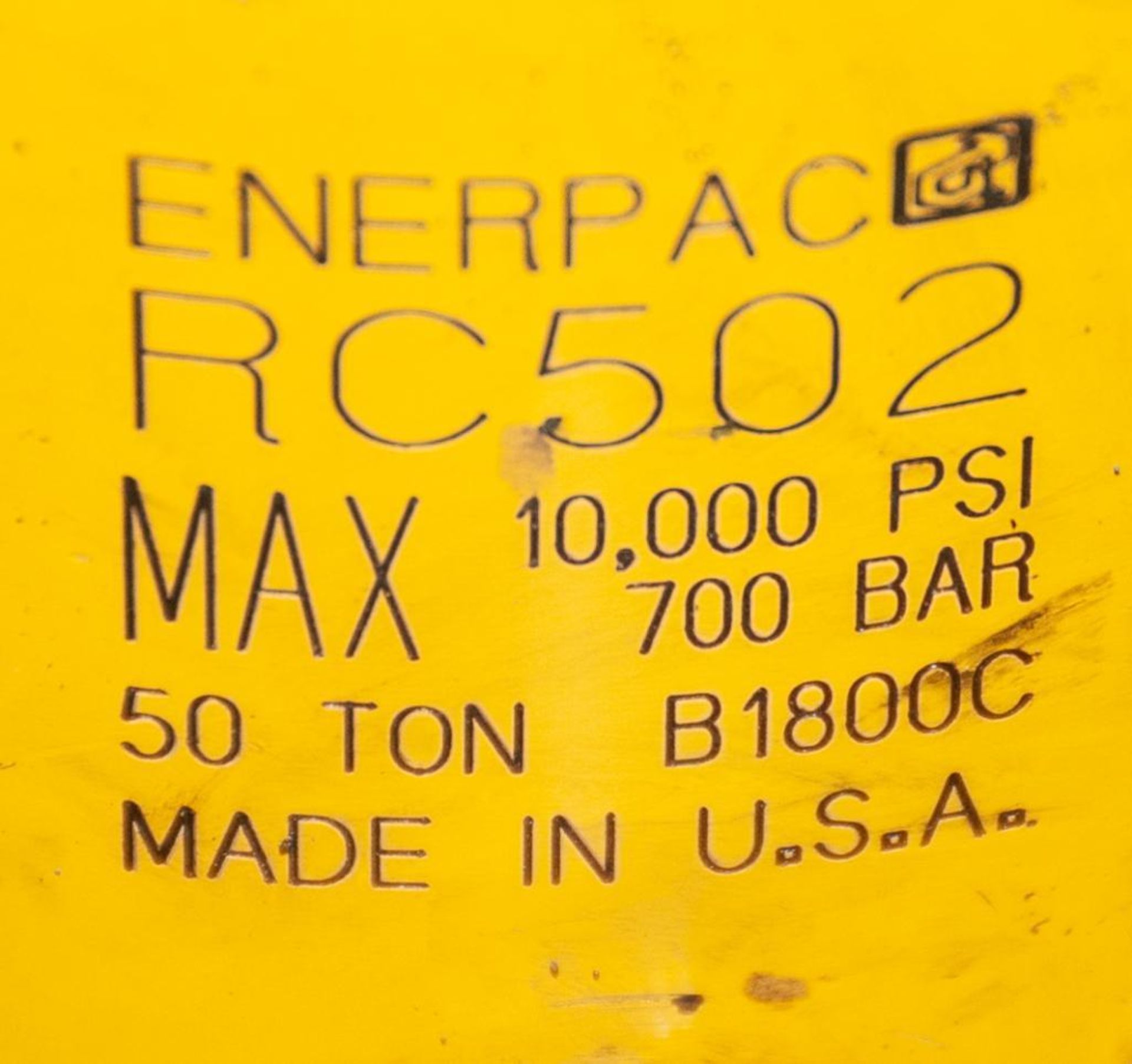 Enerpac P39 Manual Pump w/RC502, 50 Ton Cylinder RWH-120BE7C & Small Unknown Cylinder - Image 4 of 4
