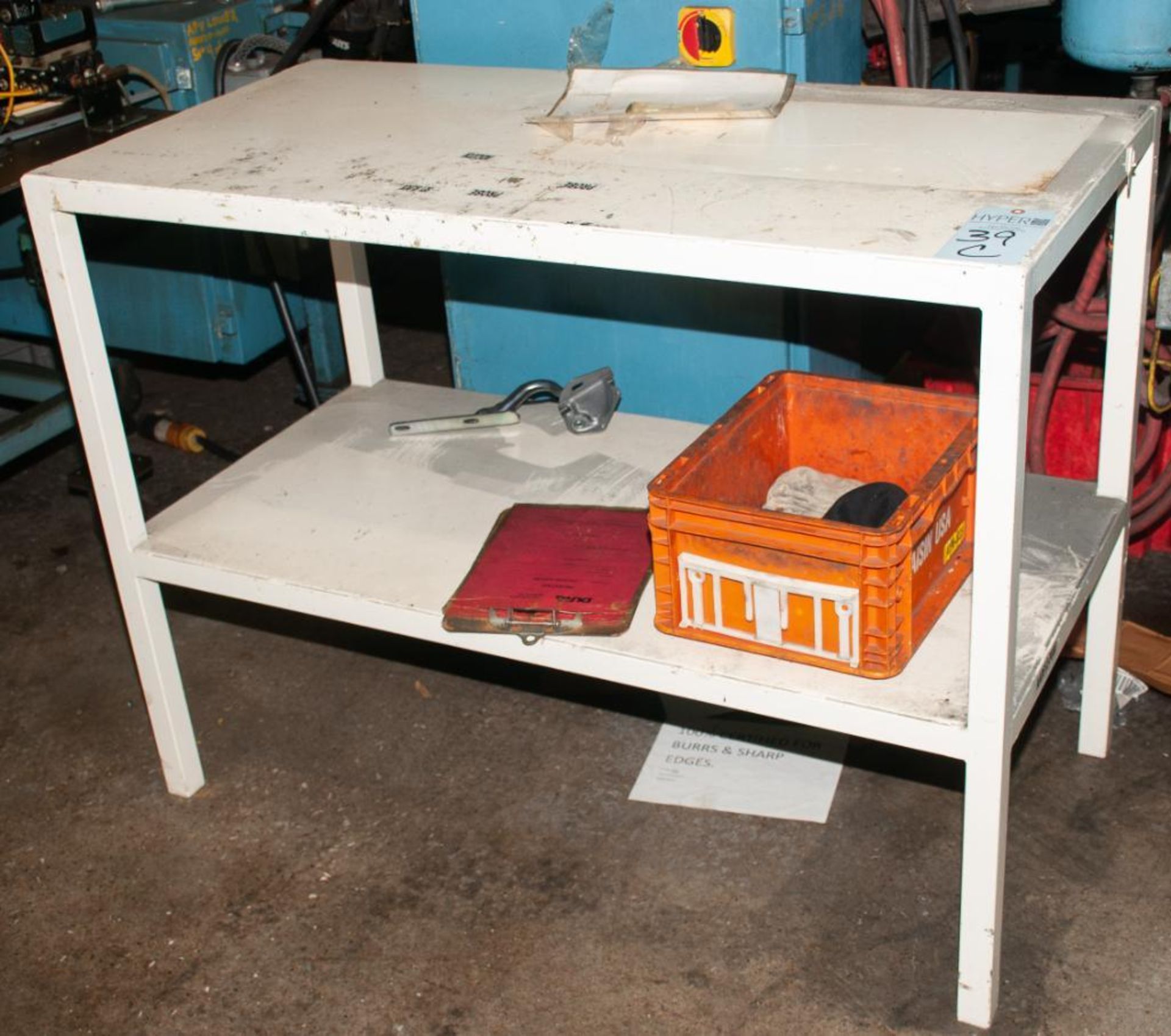 Steel Work Table 24 x 48" Top 36" Tall with Shelf NO Contents