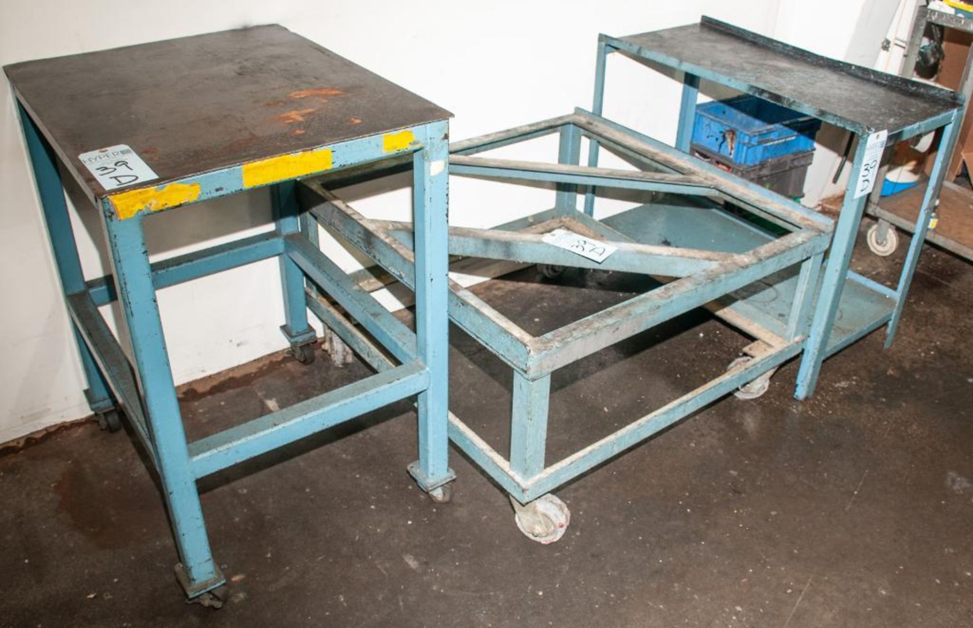 Steel Rolling Work Table 24 x 30" Top 36" Tall, Short Steel Rolling Cart No Top 37 3/4" x 38" x 20 1 - Image 2 of 2