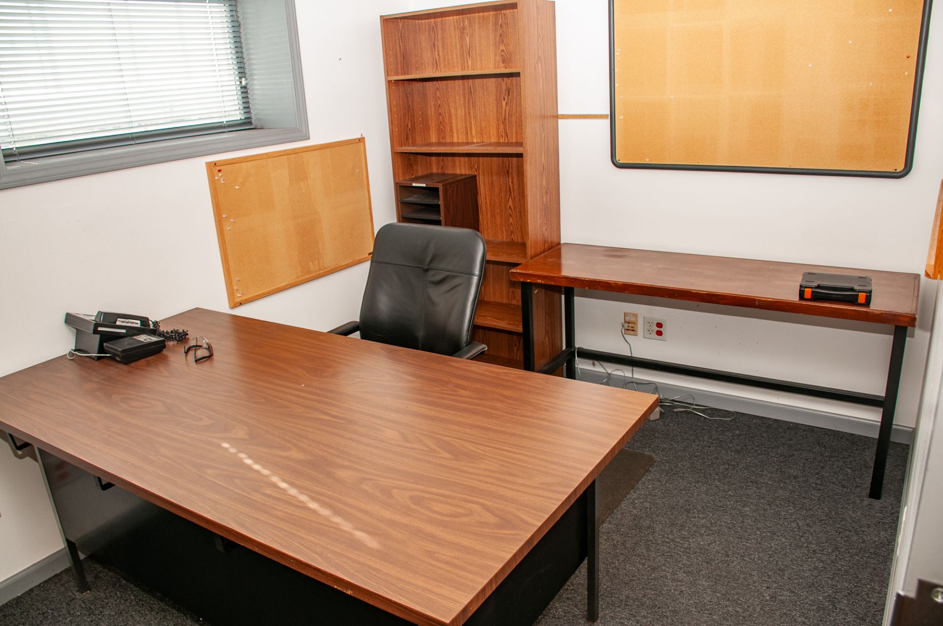 Office Furniture On Second Floor Front of Building, Microwave, Refridgerator, Desks Chairs, Filing C - Image 9 of 37