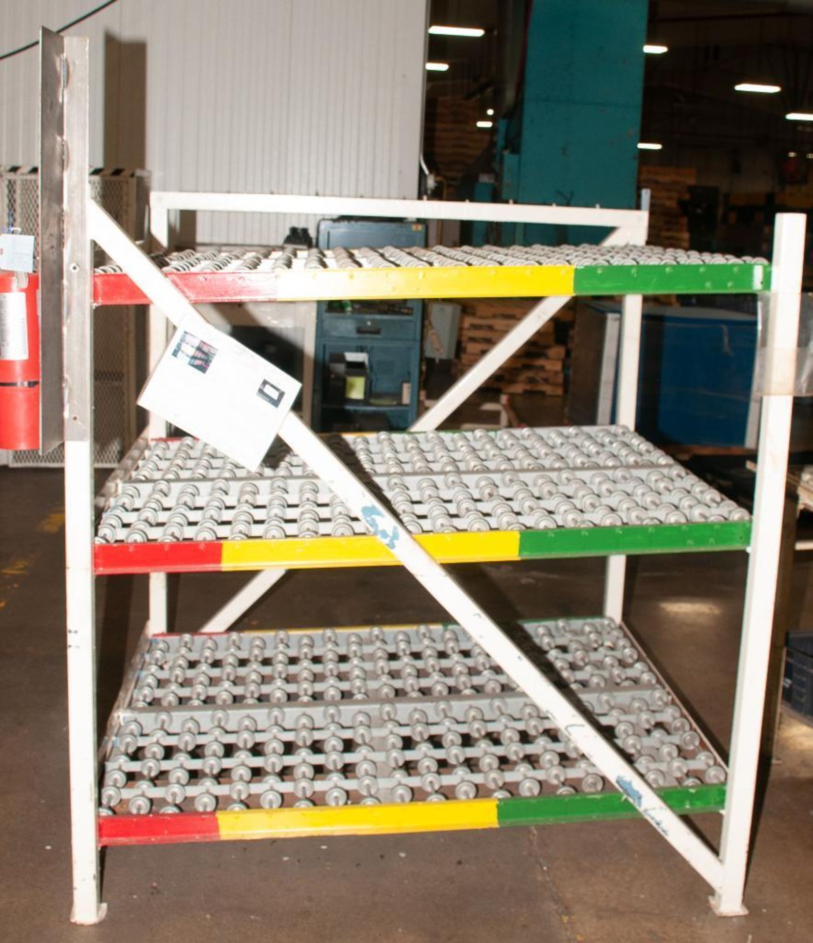 (6) Incline Wheel Conveyors, double wide x 3 rows tall, On Steel Stand Approx 52"W x 60 1/2" Long - Image 2 of 3