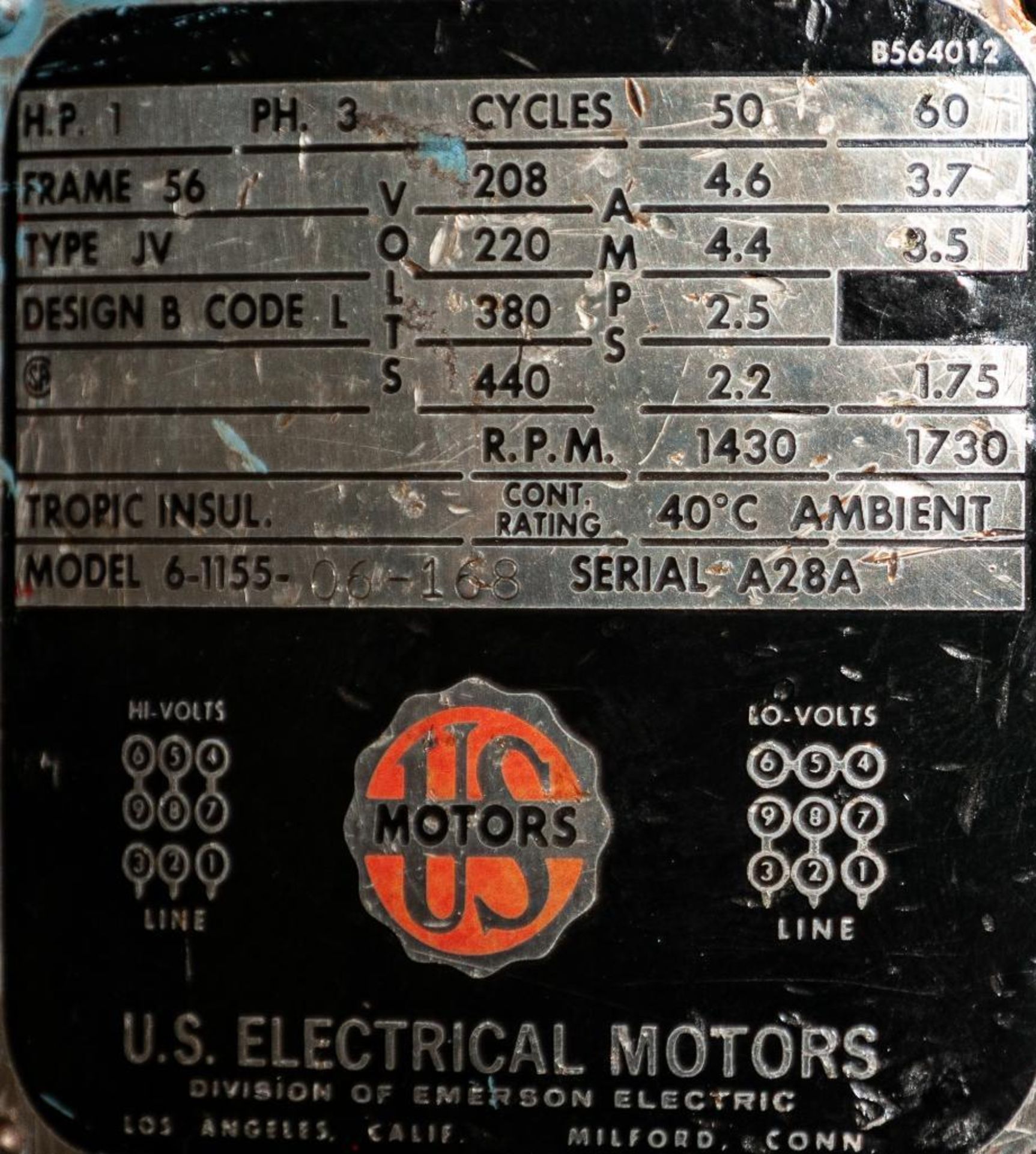 Bridgeport Mill Power Drive s/n J110951, Machine s/n 12/BR 110300, 9 x 42" Table 250v 3ph - Image 3 of 9