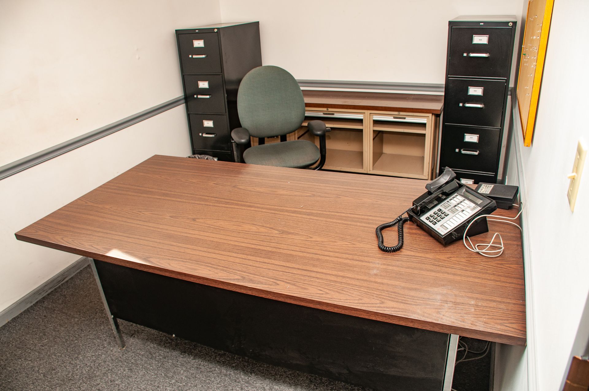 Office Furniture On Second Floor Front of Building, Microwave, Refridgerator, Desks Chairs, Filing C - Image 12 of 37