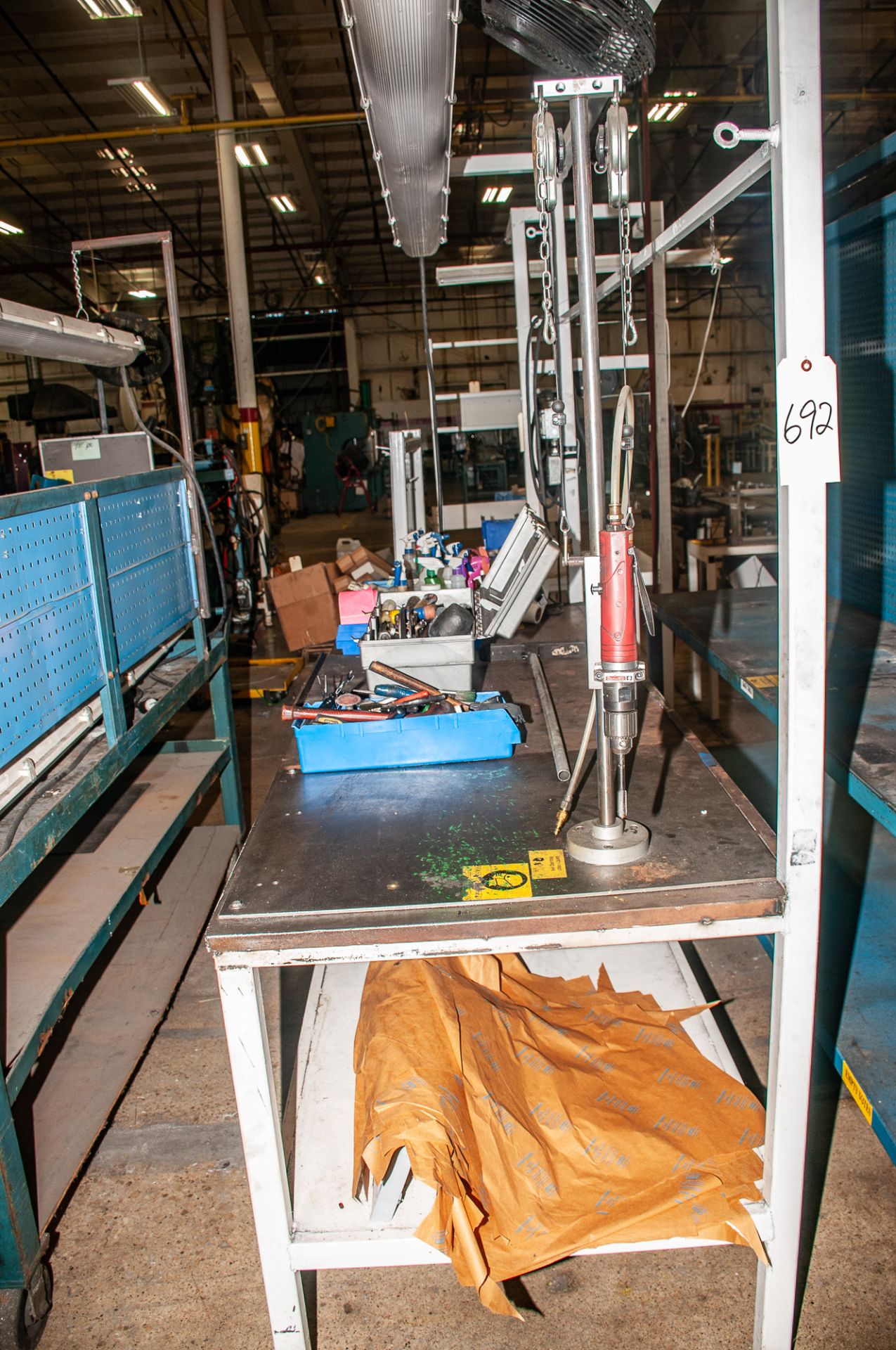 Various Workbenches, Whiteboard, Carts, Mini Safe - Light curtains, Fans, etc. See Photos - Image 7 of 16