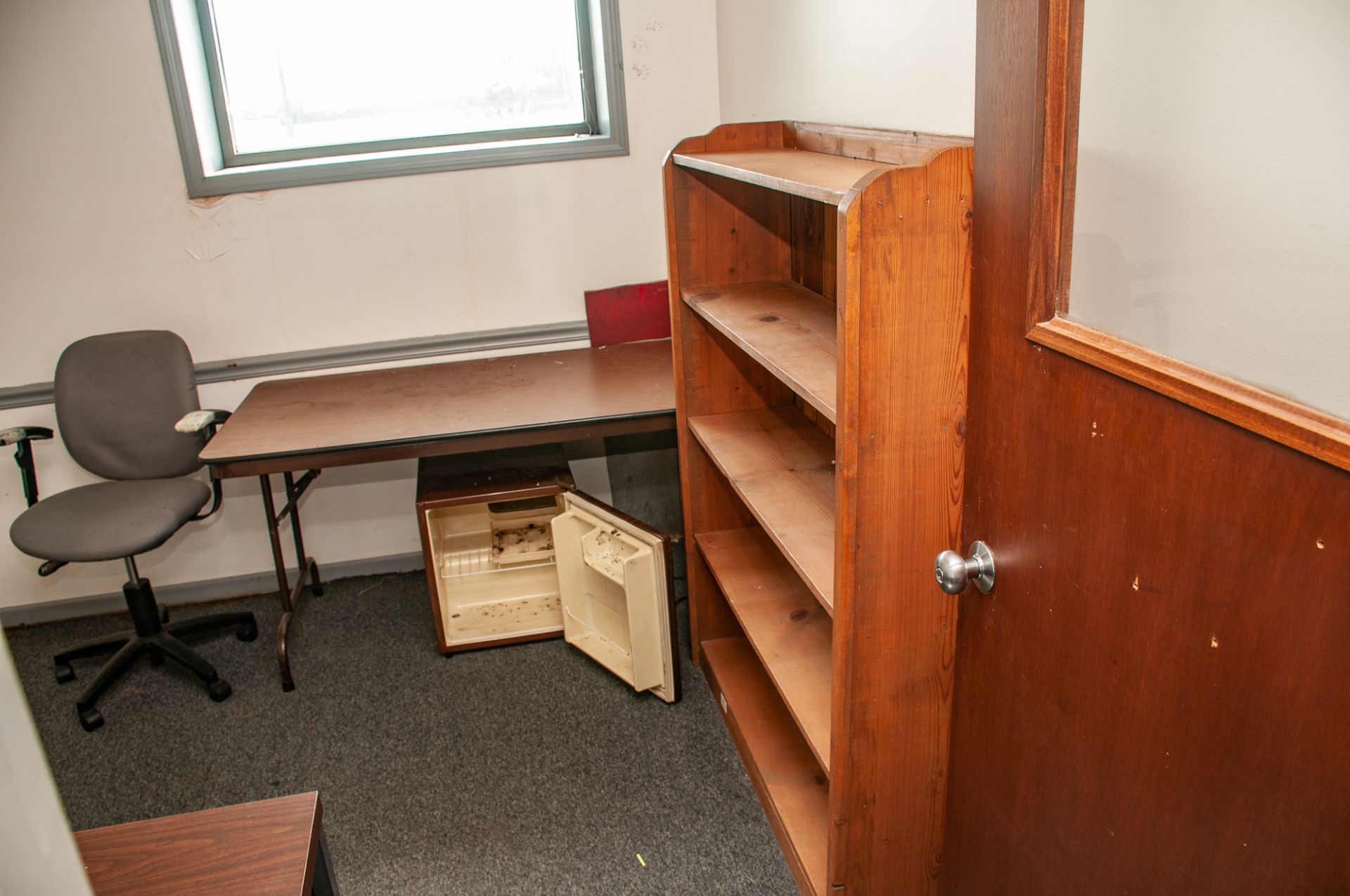 Office Furniture On Second Floor Front of Building, Microwave, Refridgerator, Desks Chairs, Filing C - Image 26 of 37