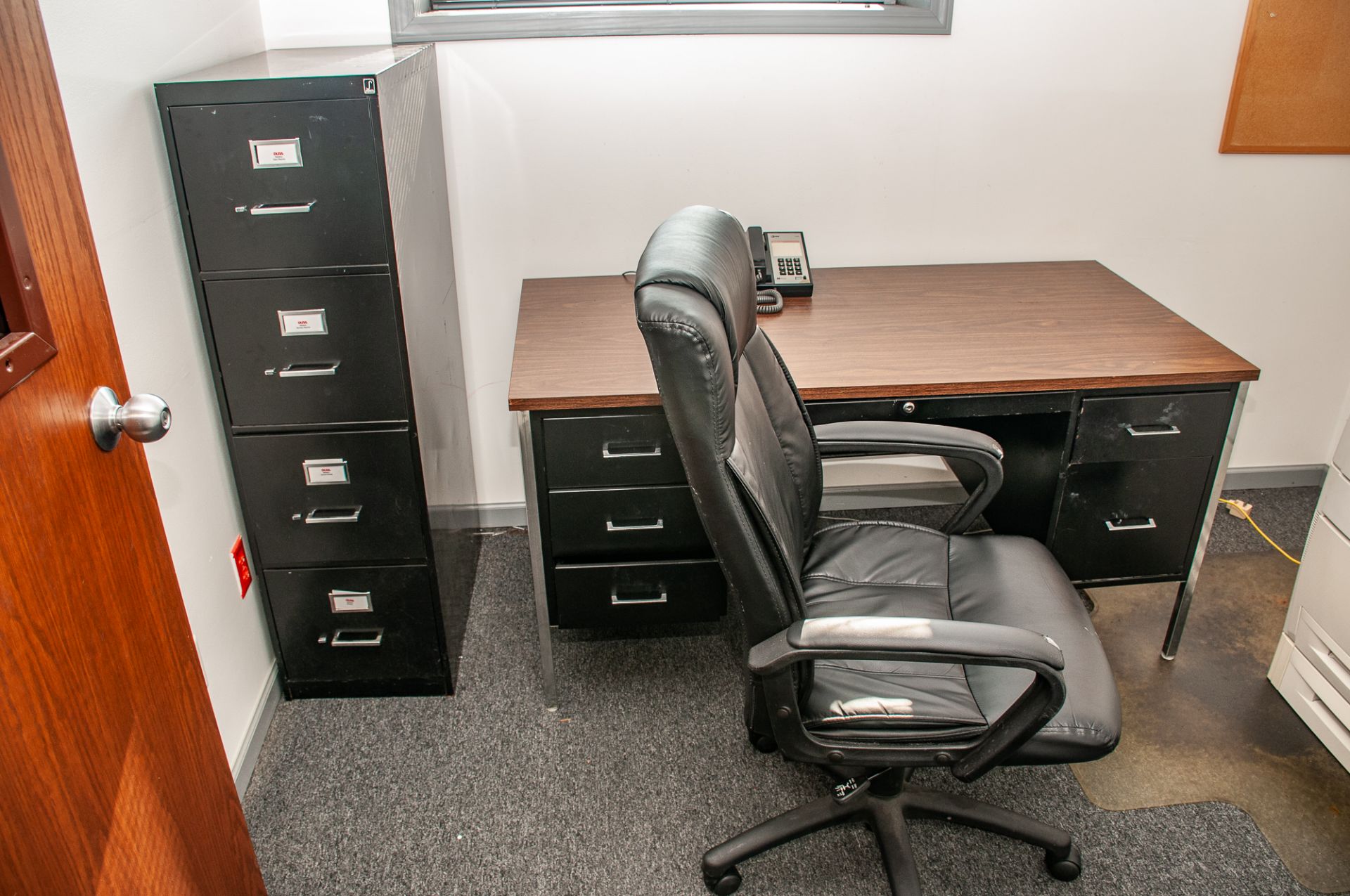 Office Furniture On Second Floor Front of Building, Microwave, Refridgerator, Desks Chairs, Filing C - Image 11 of 37