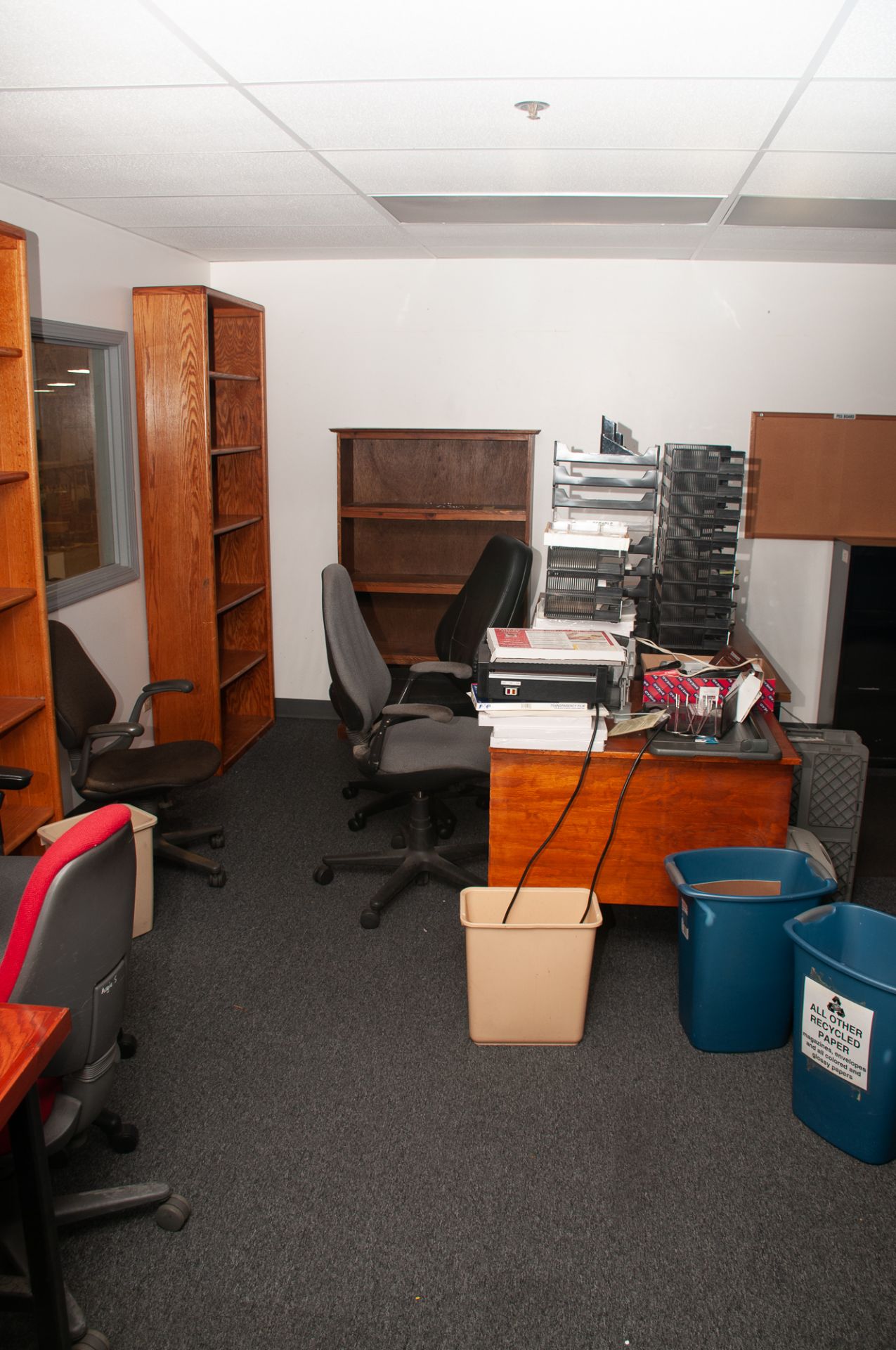 Office Furniture On Second Floor Front of Building, Microwave, Refridgerator, Desks Chairs, Filing C - Image 32 of 37