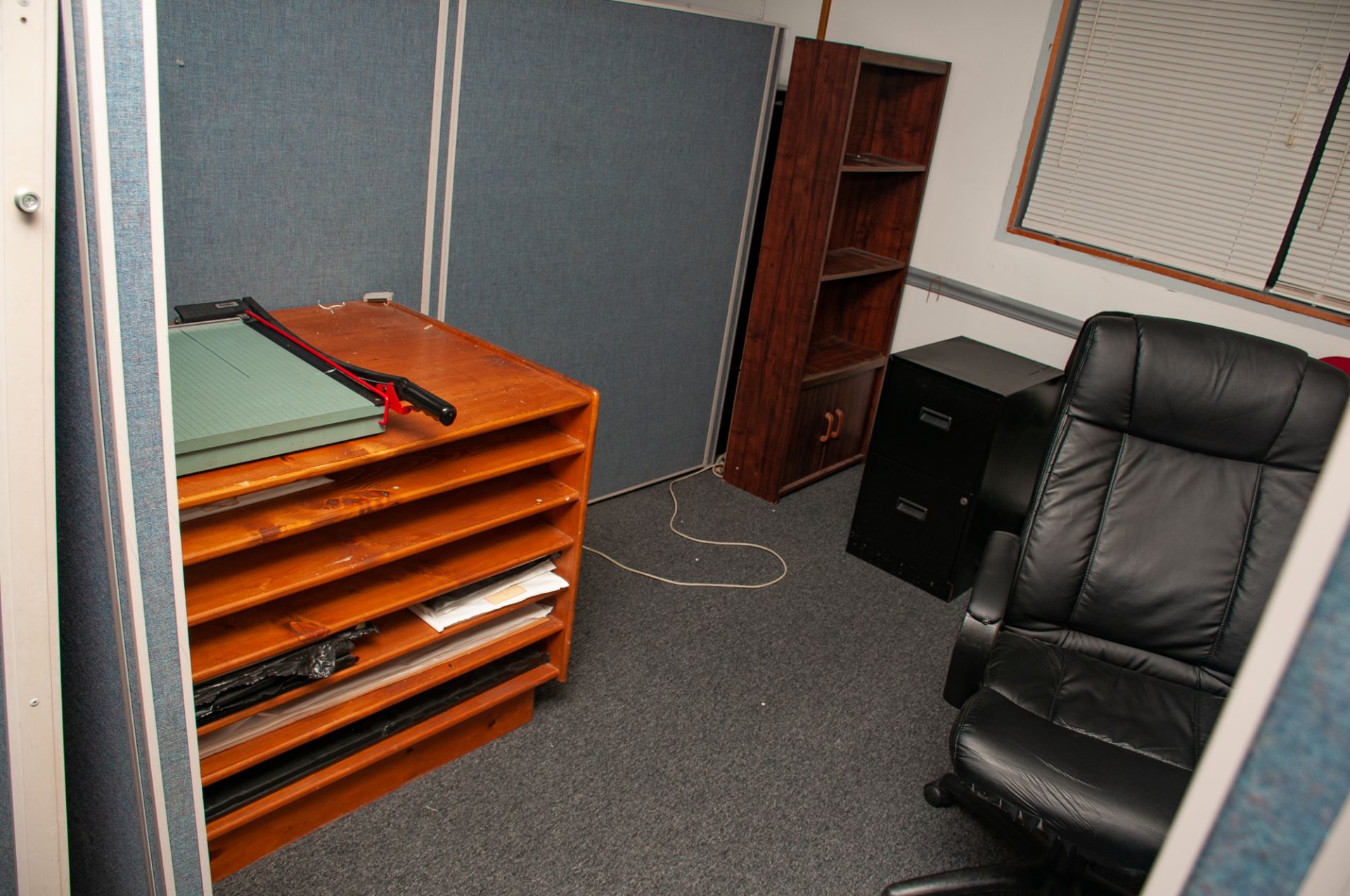 Office Furniture On Second Floor Front of Building, Microwave, Refridgerator, Desks Chairs, Filing C - Image 24 of 37