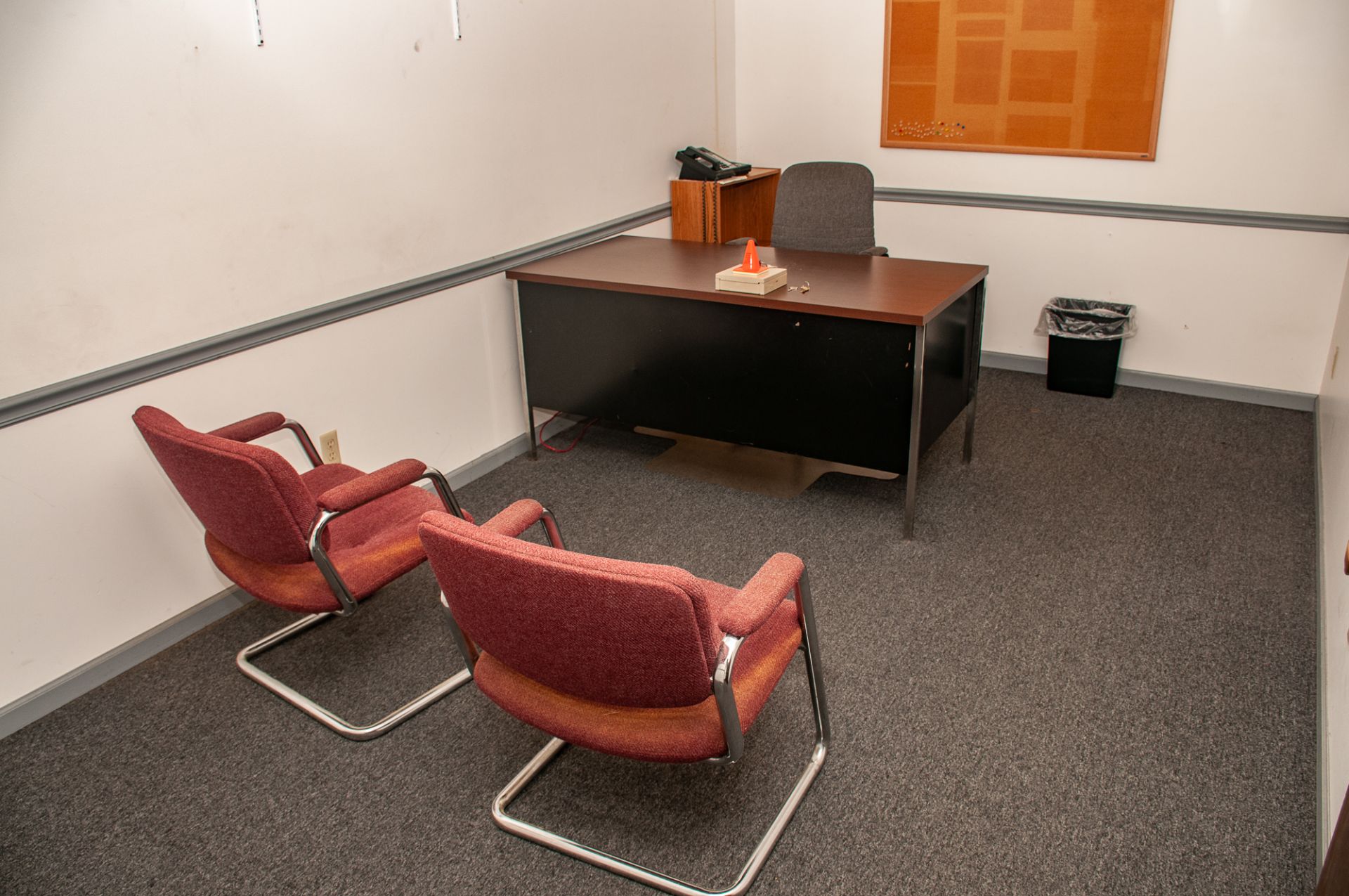 Office Furniture On Second Floor Front of Building, Microwave, Refridgerator, Desks Chairs, Filing C - Image 17 of 37