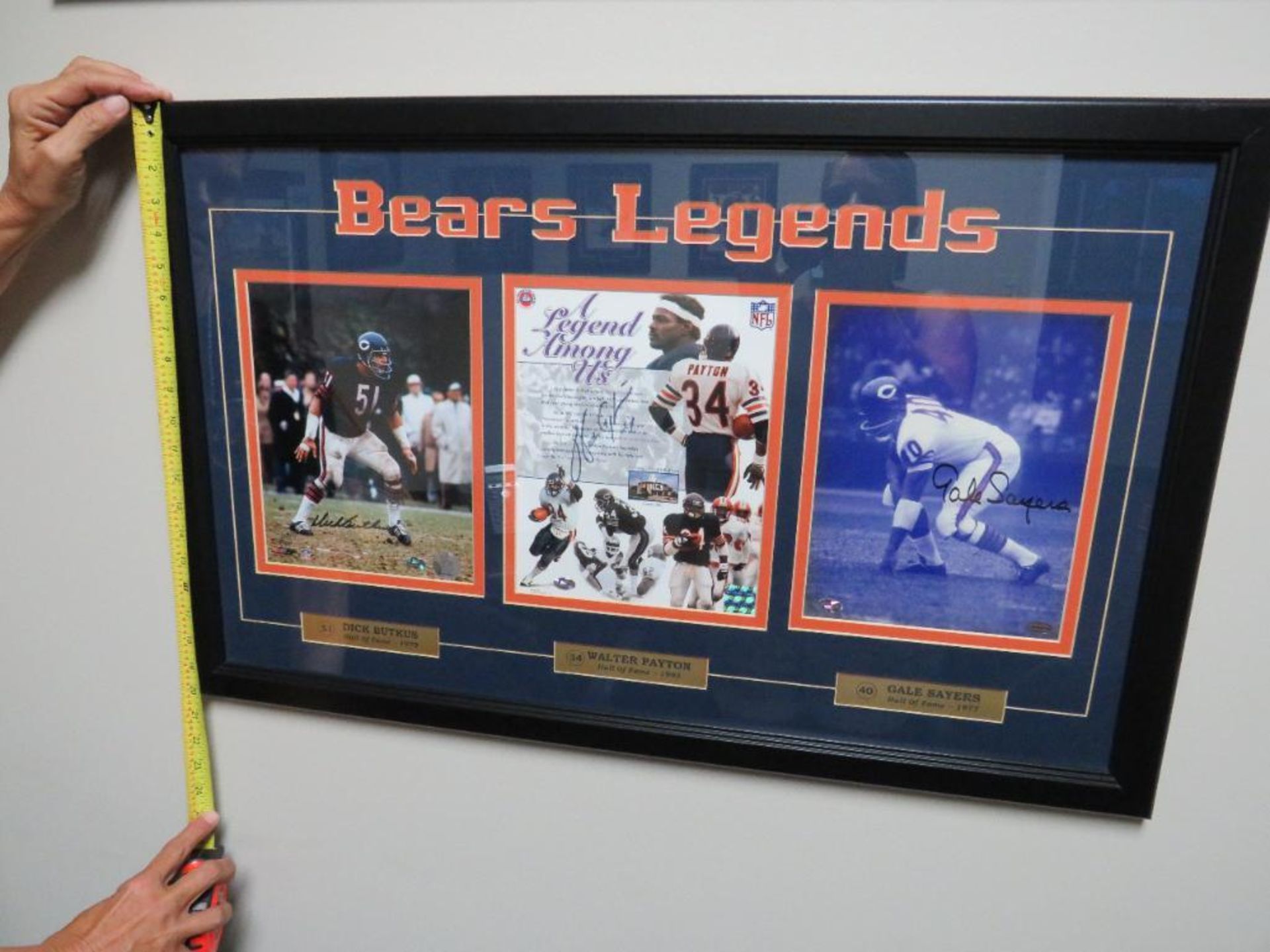 Lot c/o: (4) Chicago Bears Framed Art- Some Autograph - Image 4 of 5