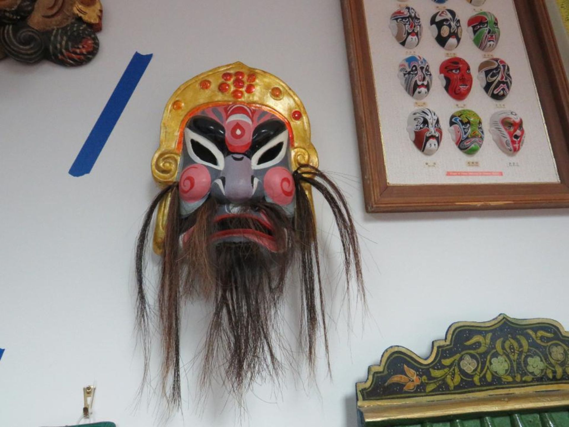 Lot c/o: (3) Tribal Masks and (2) Hanging Wall Decor. - Image 3 of 6