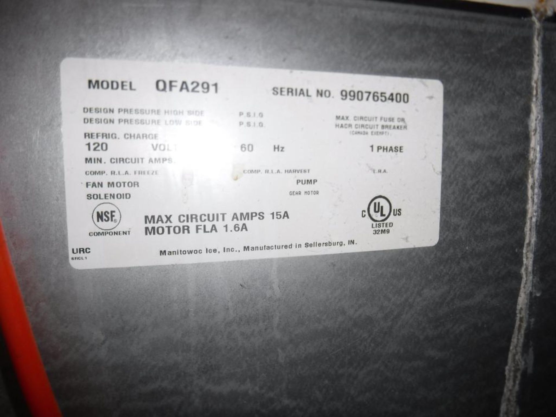 Manitowoc Ice Machine with Water, S/N 990960686, 115V, 1-Phase - Image 2 of 2