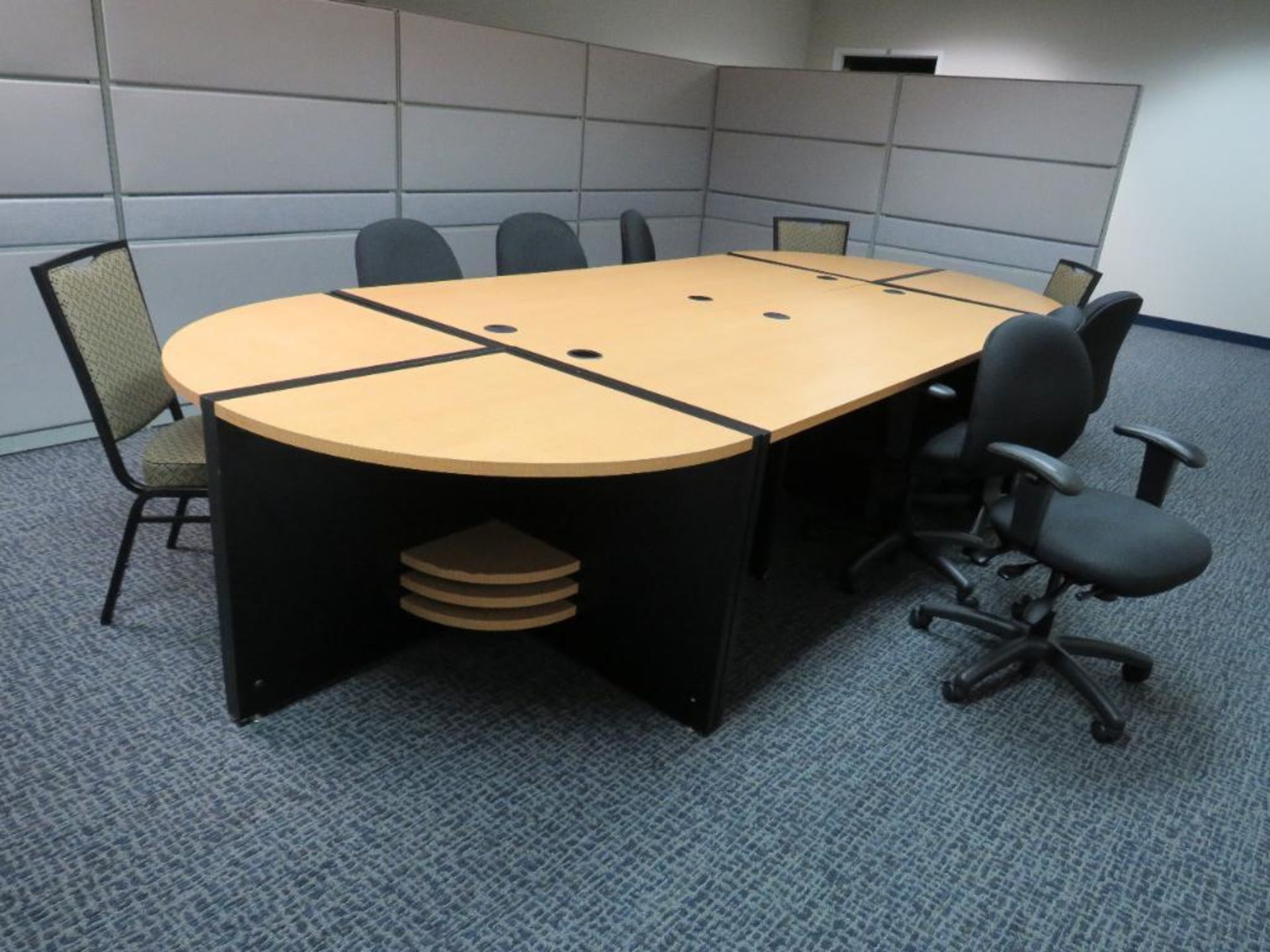 Lot c/o: Security Office Contents (NO IT OR AV) Large Wall Prints, Cubicle with 6-Pc 10-Ft Conferenc