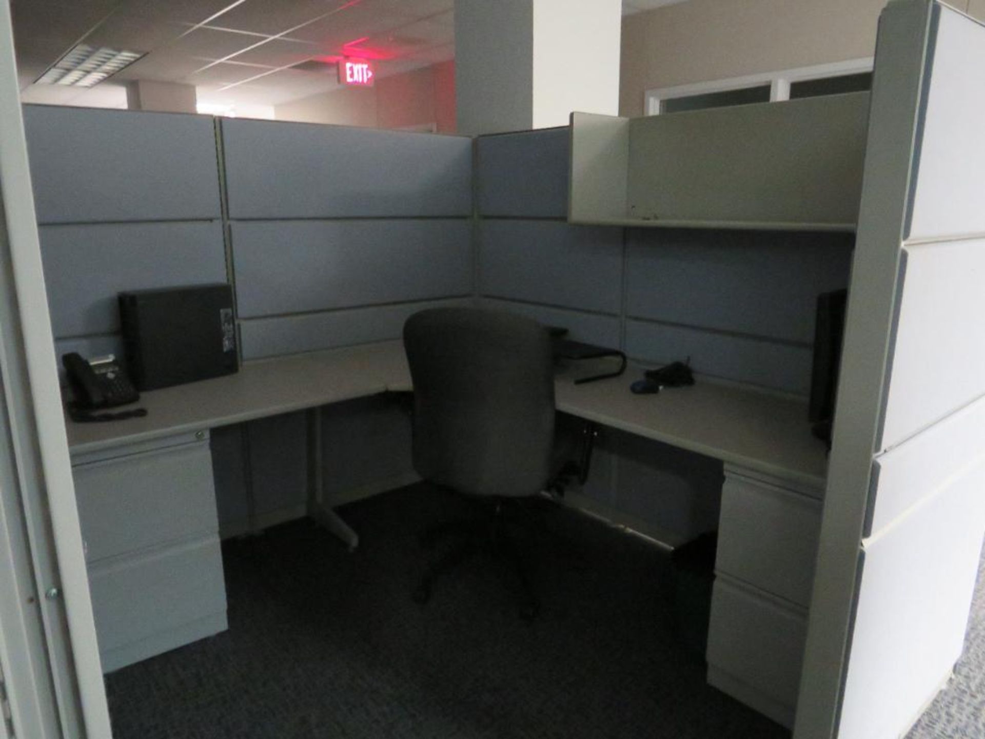 Lot c/o: Large Quantity of Cubicle Partitions w/ Hanging Work Table, on 2nd Floor Approx. 7,100 Sq. - Image 2 of 8