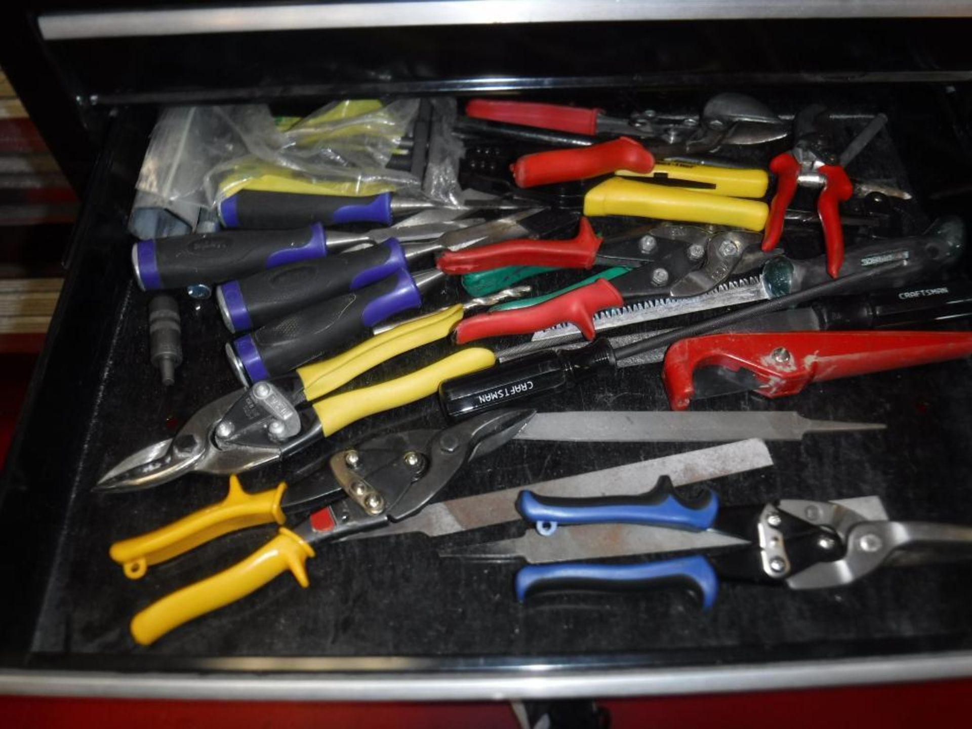 Lot c/o: Craftsman Toolbox-Fluke Tester, Misc. Testing Equip., Files, Screwdrivers, Snips, Drill Bit - Image 5 of 9