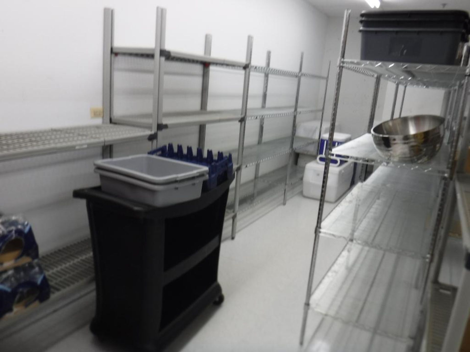 Lot c/o: Food Service Storage Room- Plastic Forks & Knives, B3000SE Keurig, Rolling Carts, Metal She - Image 3 of 4