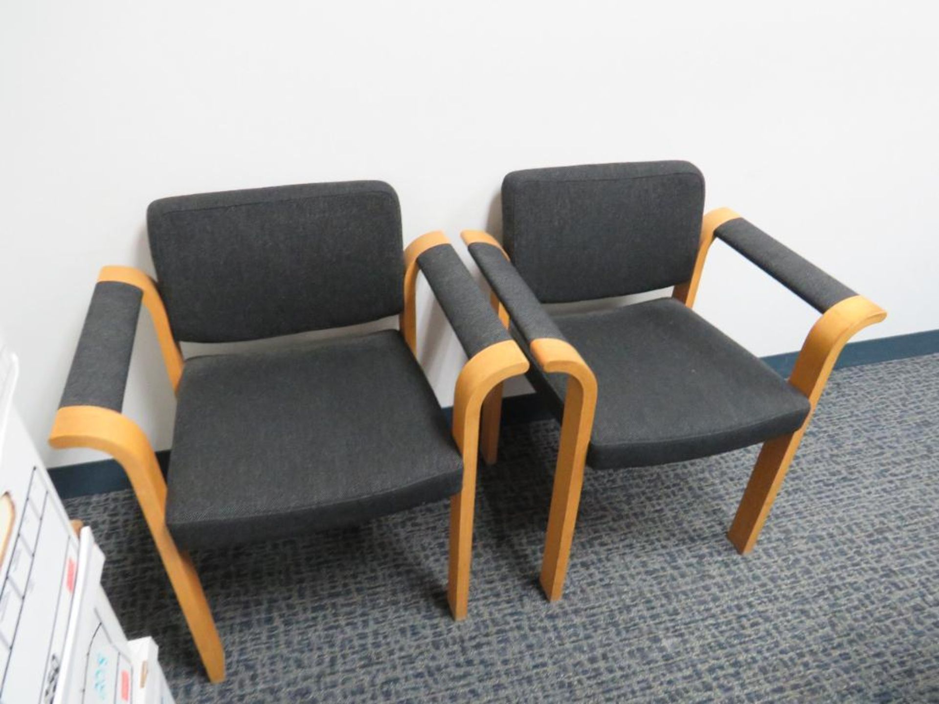 Lot co/o: (3)Arm Chairs, (1) 70x16 Shelf, (1) 36 Lateral File, (No IT & Phones) - Image 6 of 6