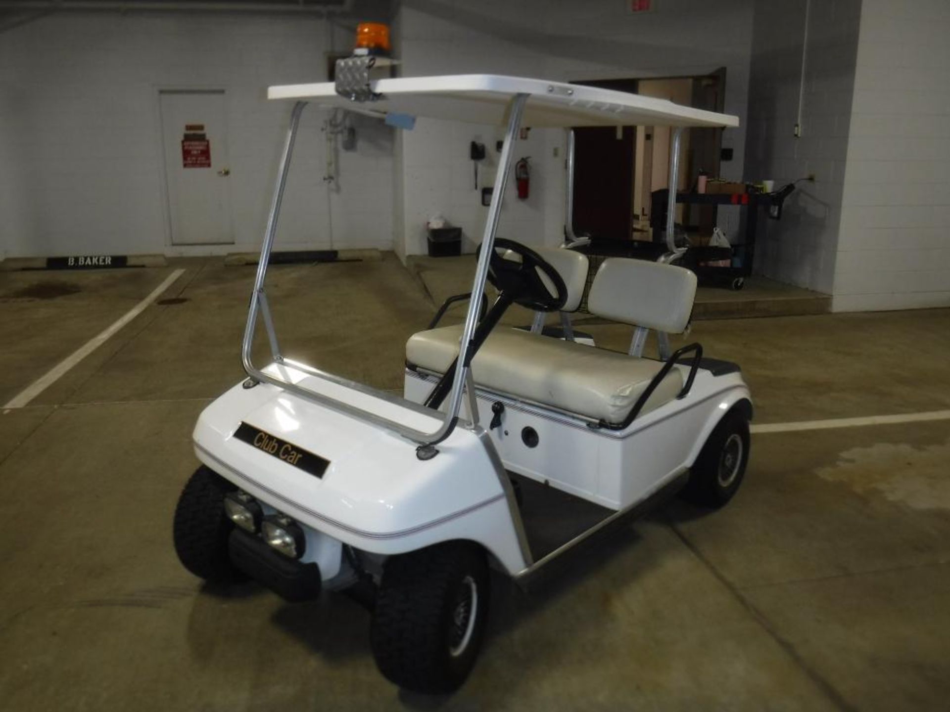 Club Car Electric 2-Seat Golf Cart S/N A9843-708779, (6) Batteries, Canopy, Electric Battery Charger