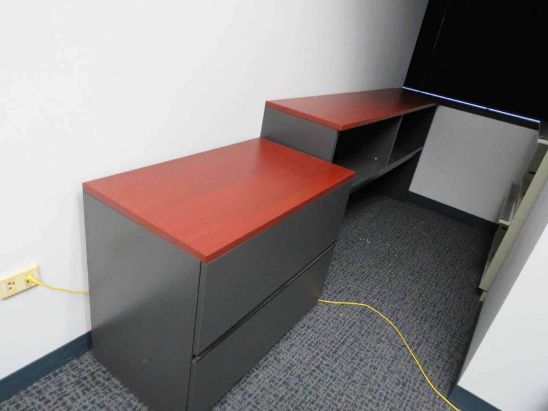 Lot co/o: (3)Arm Chairs, (1) 70x16 Shelf, (1) 36 Lateral File, (No IT & Phones) - Image 4 of 6