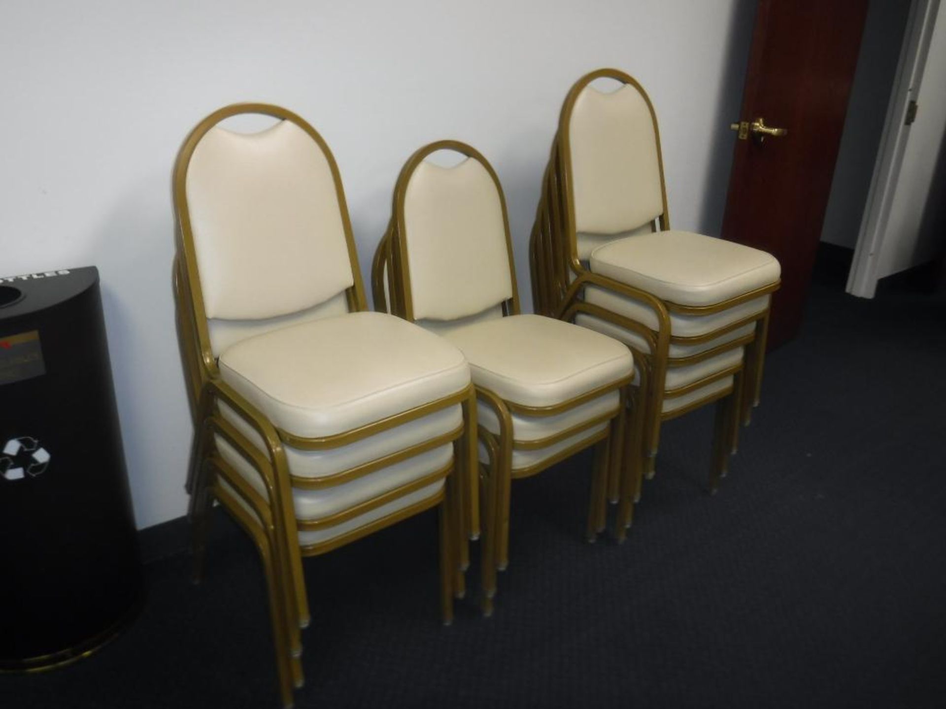 Lot c/o: Contents Dining Room, Podium, (40) Stadium Chairs, (10) 5-Ft x 18-in Tables, Gong (NO ELECT - Image 2 of 8