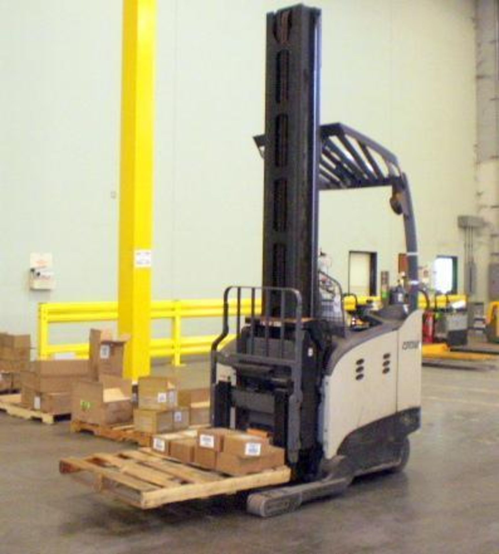 Crown 4,500-LBS. Capacity Model RM6025-45 Electric Stand Up Narrow Aisle Forklift Truck S/N: 1A45747