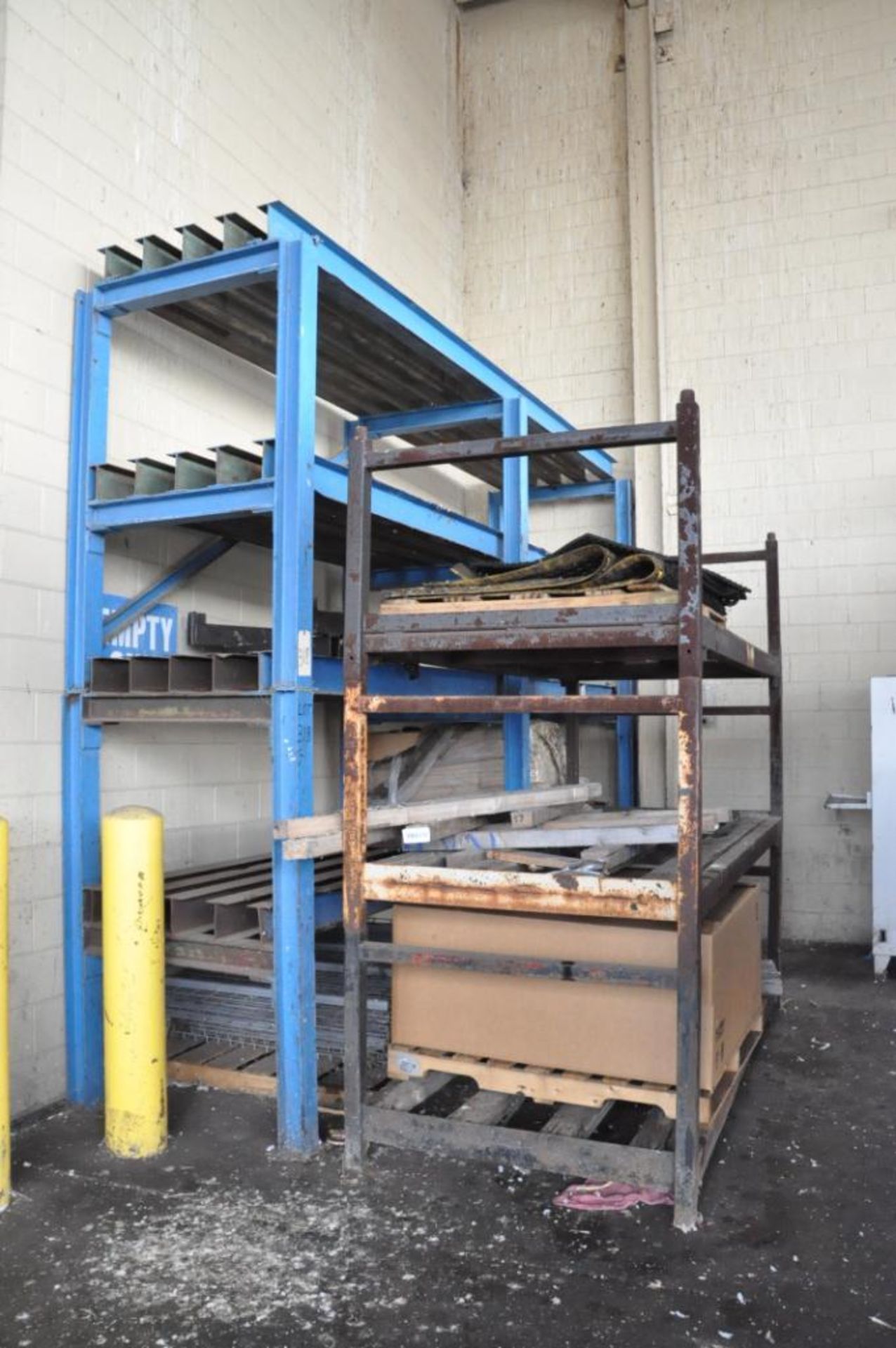 Lot-(1) Section 13'W x 42"D x 11'H and (1) Section 14' 6"W x 42"D x 11'H Industrial Steel Die Racks,