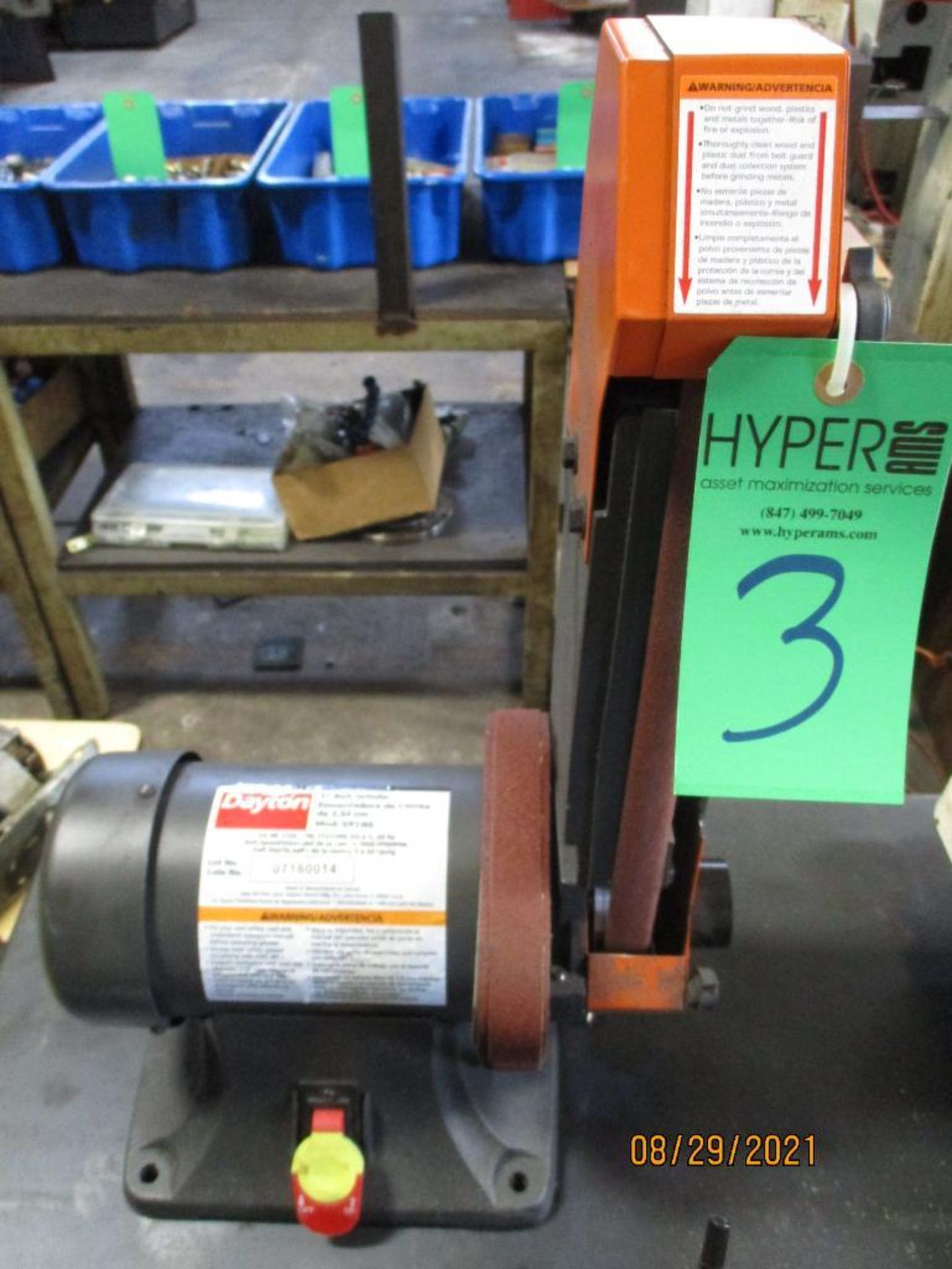 Dayton 1" x 42" 1/2-HP Model 2RYN6 Belt Grinder