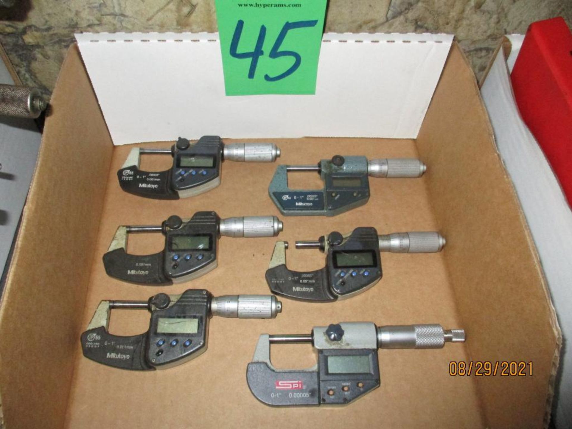 Six Digital Micrometers