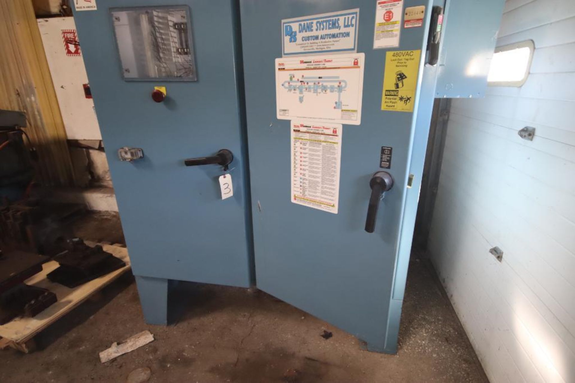 2 Door Control Cabinets with AB Rack-Location 502 Connie Ave. Fremont, MI 49412 Contact Benji at 231