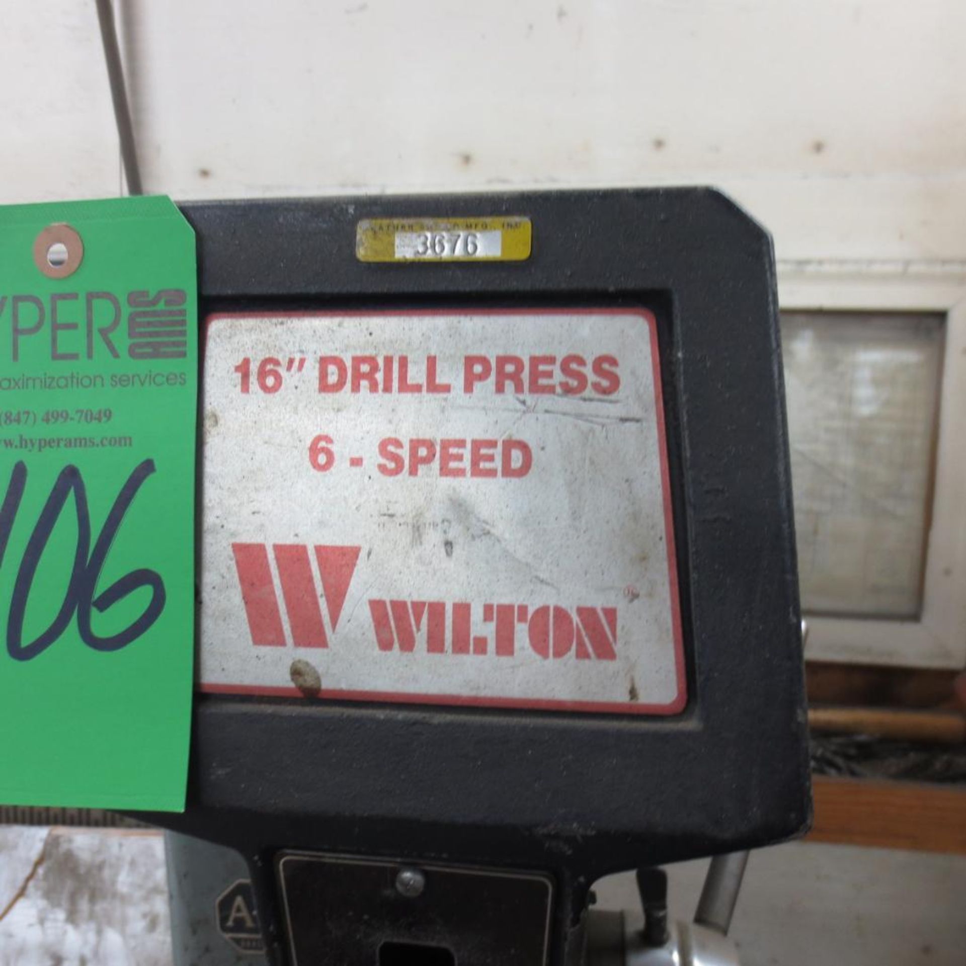 Wilton 16" Model 2800 Floor-Type Vertical Drill Press, 6 Speed, 12" X 12" Table, ( WS 3676 ) - Image 3 of 3