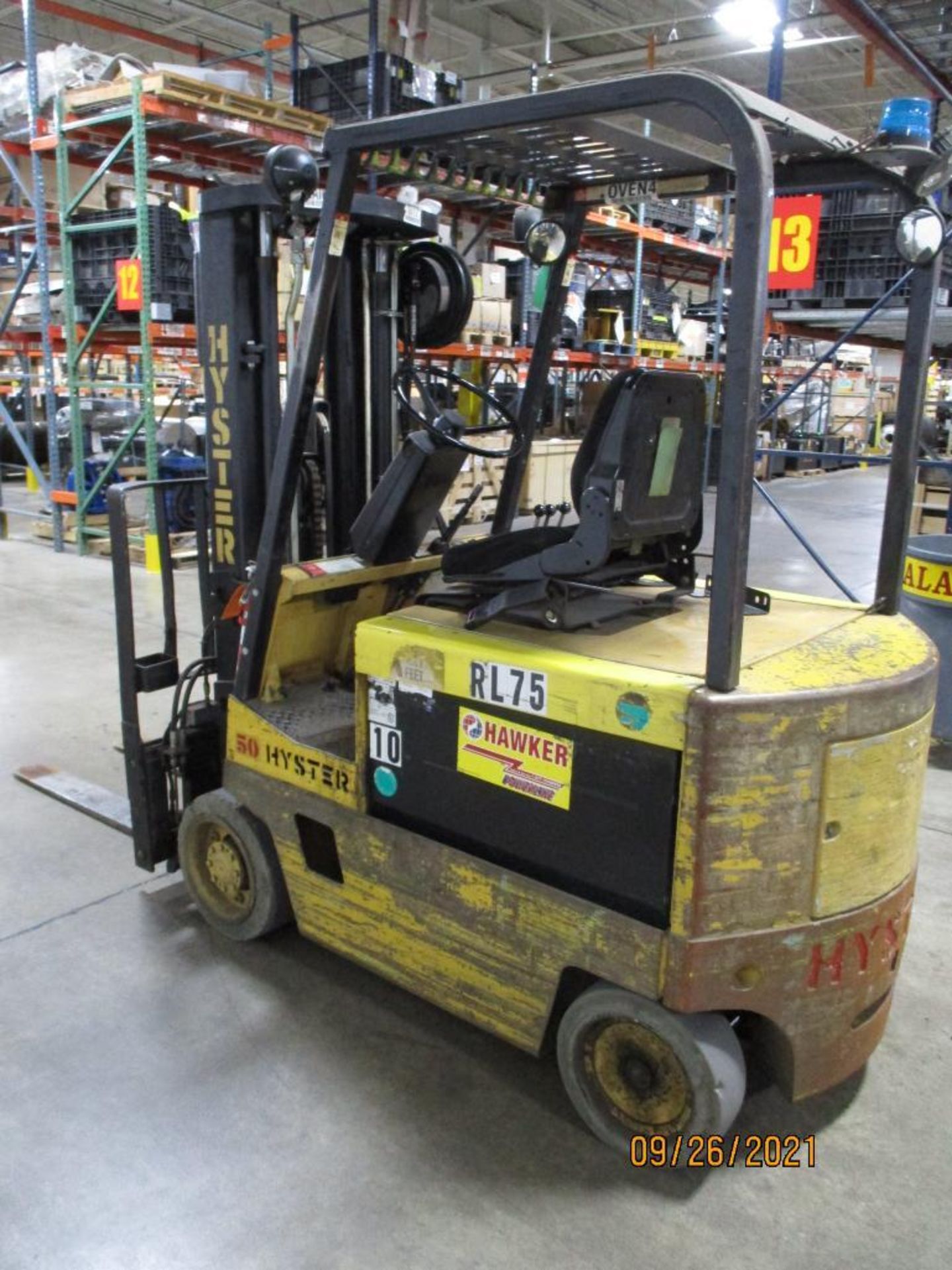 Hyster 5,350-LBS. Capacity Model E50XL-33 Electric Forklift Truck S/N: C108V07842J, Triple Mast, Aut - Image 3 of 6