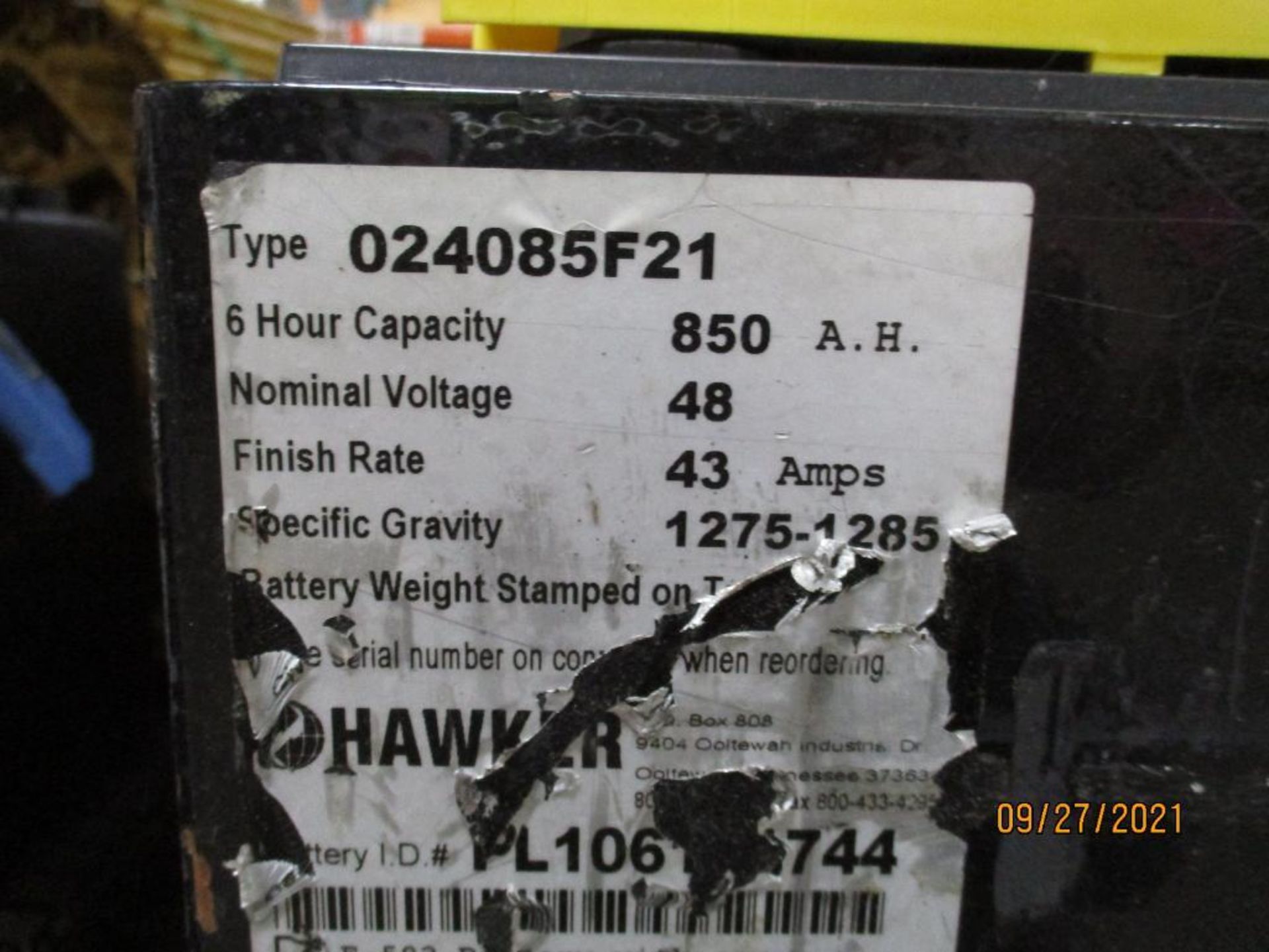 Hawker 48-Volt Forklift Battery - Image 2 of 2