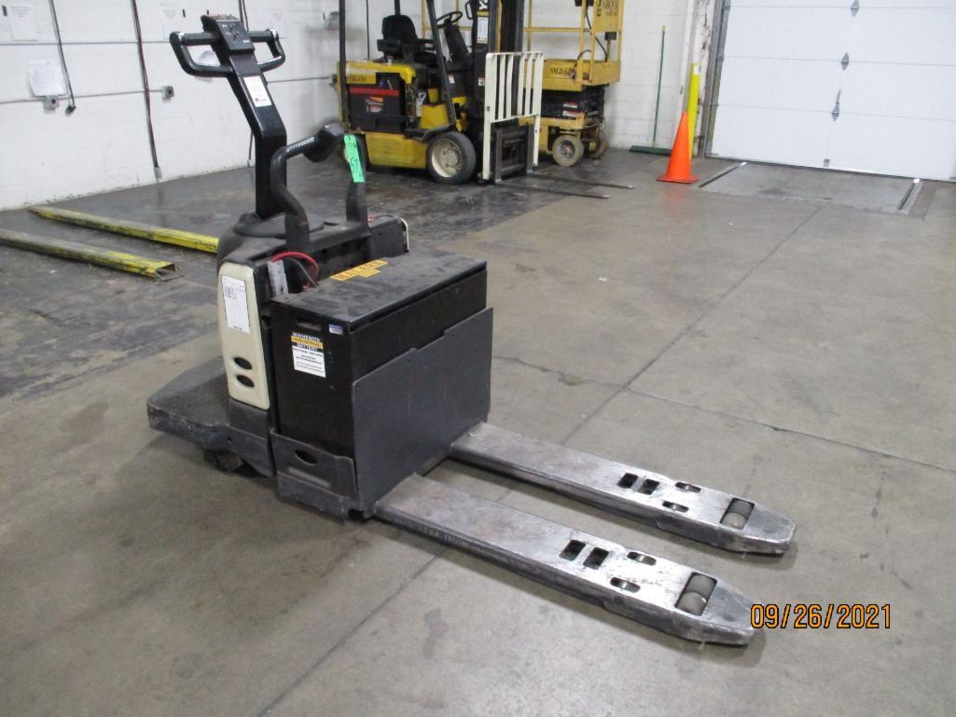 Crown 6,000-LBS. Capacity Model PE4000-60 4000-Series Electric "Walkie Rider" Pallet Lift S/N: 6A242