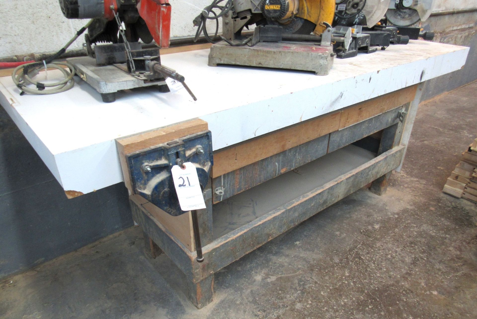 9" Record 52-1/2ED Quick Release Woodworking Vise w/ 86"L x 33.5"FB x 37"H Work Bench, Roller - Image 3 of 3